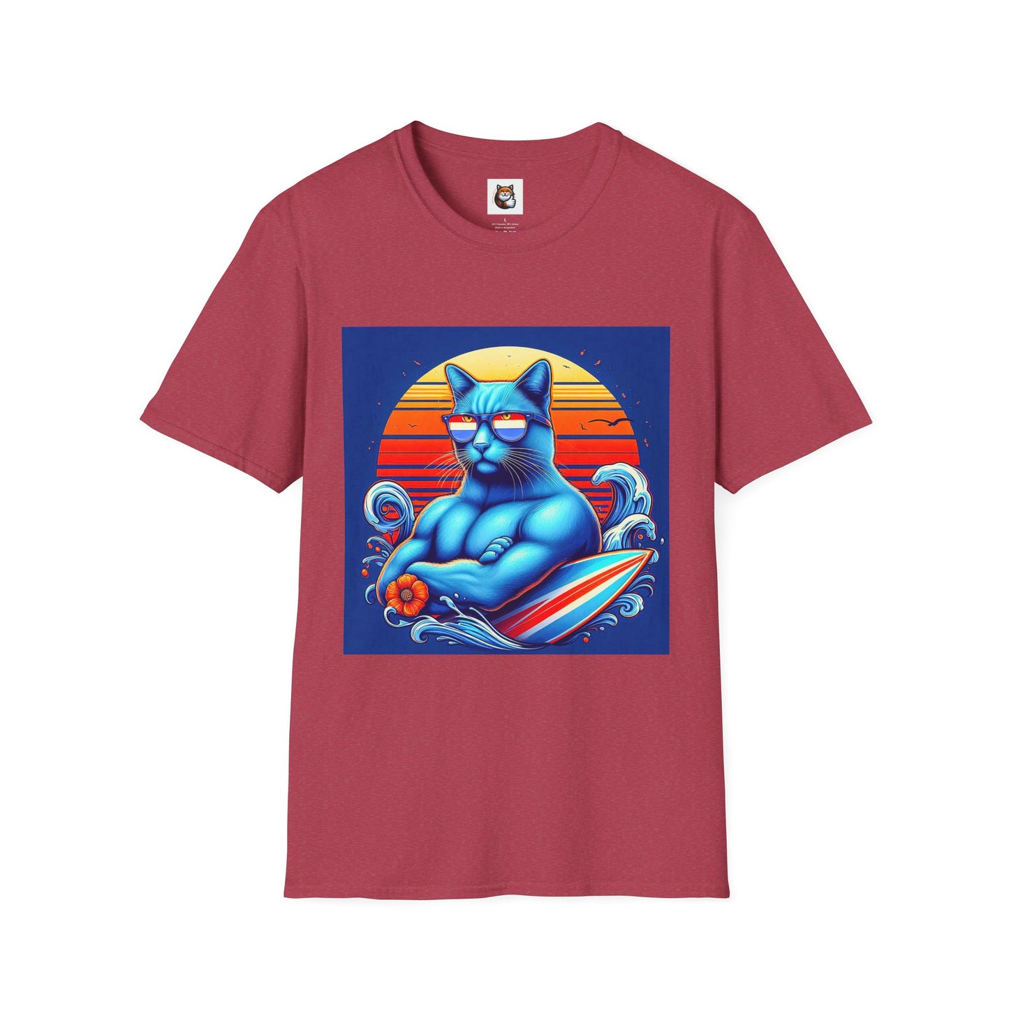 Russian Blue Cat Unisex Softstyle T-Shirt