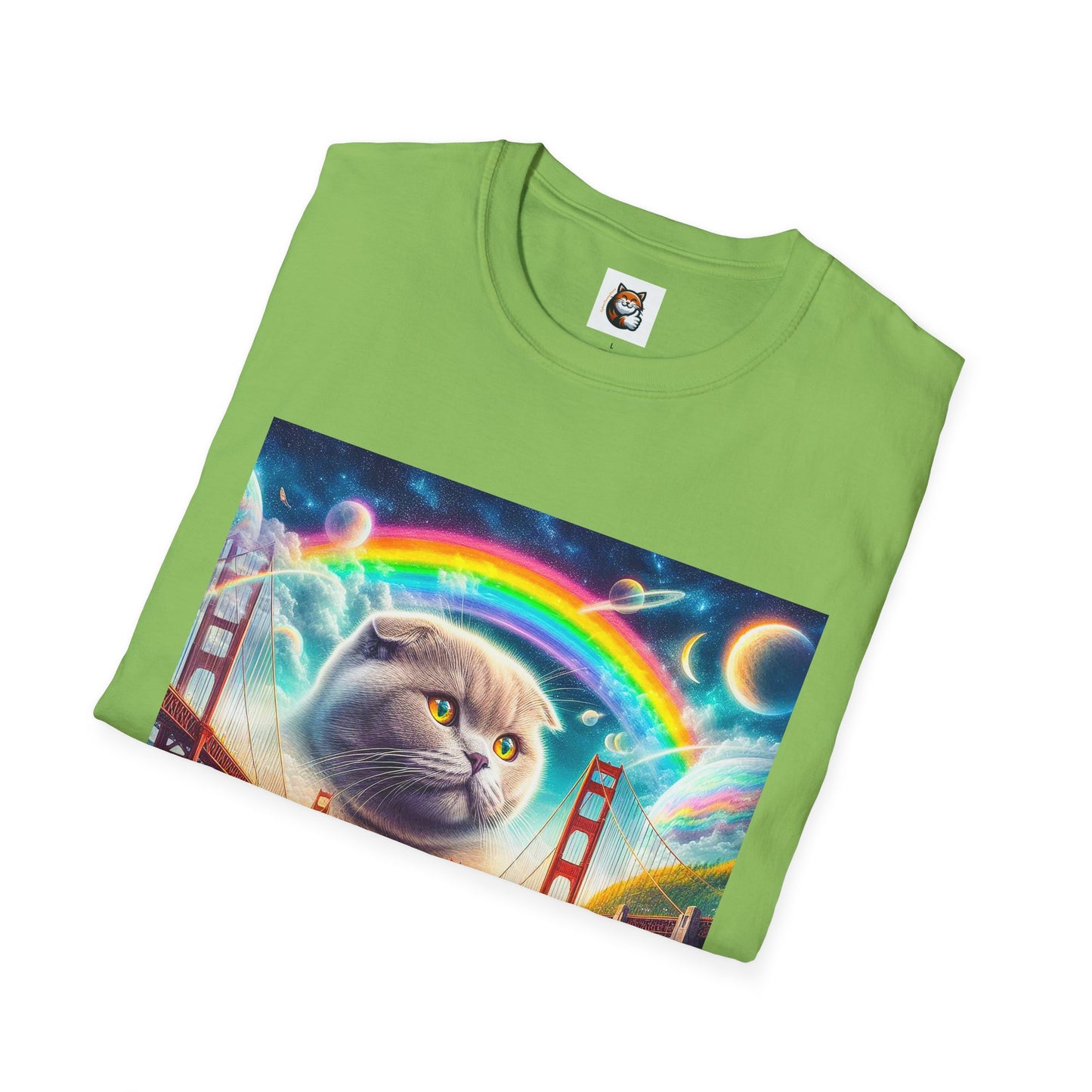 Scottish Fold Cat pretty rainbow  T-Shirt