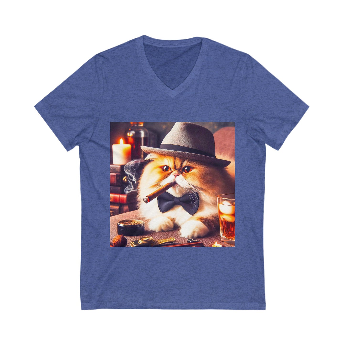 Persian Cat Unisex Jersey Short Sleeve V-Neck Tee