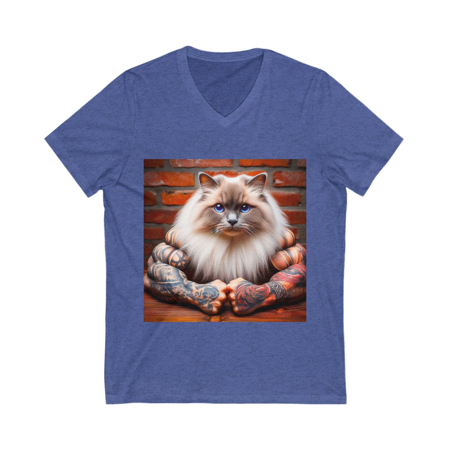 Ragdoll Cat Unisex Jersey Short Sleeve V-Neck Tee