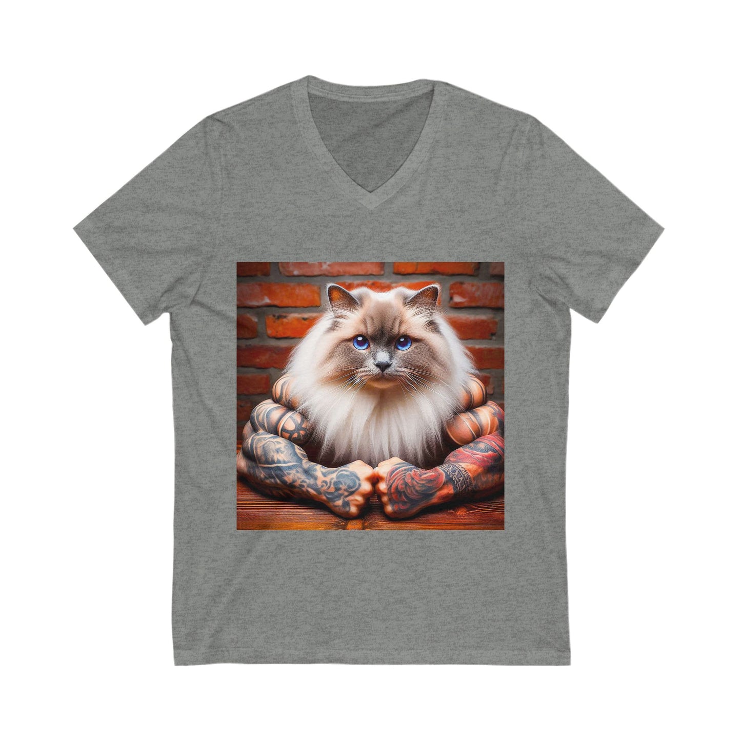 Ragdoll Cat Unisex Jersey Short Sleeve V-Neck Tee