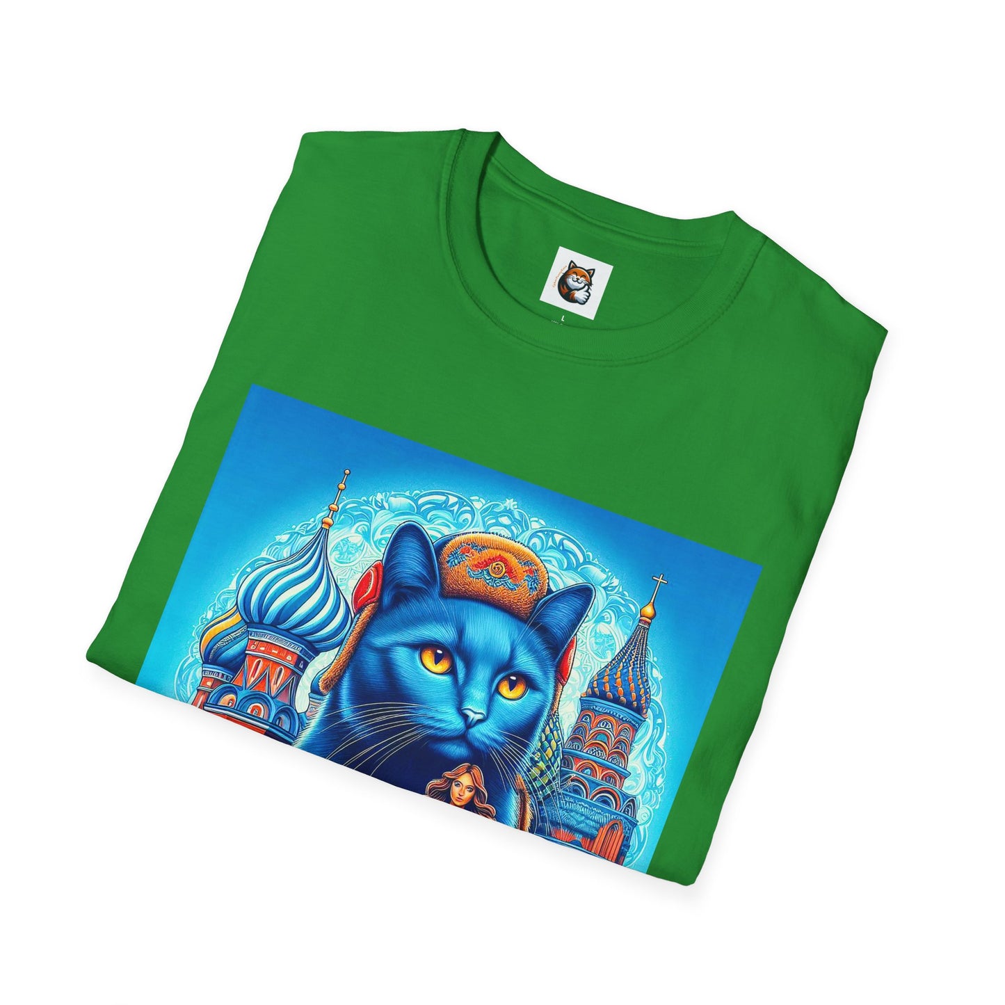 Russian Blue Cat egyptian goddess Softstyle T-Shirt