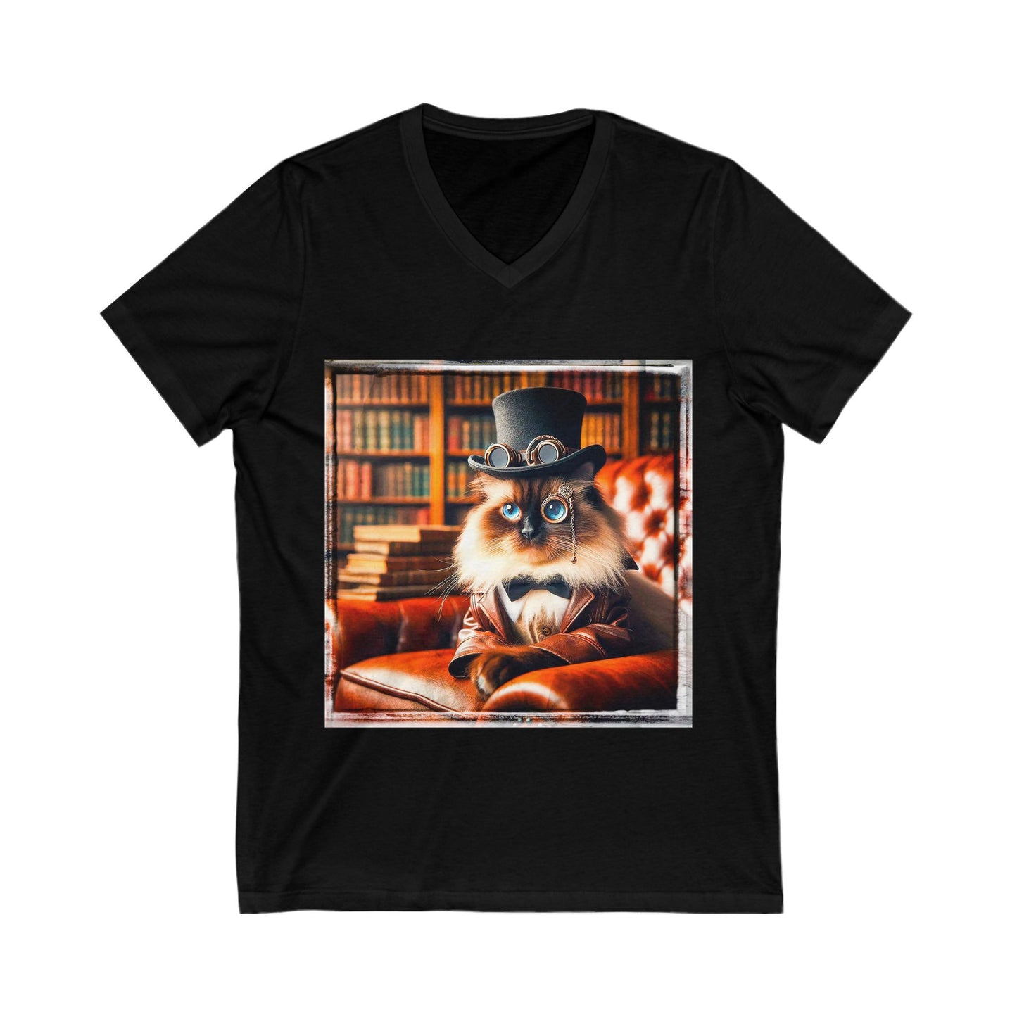 Birman steam punk Jersey Short Sleeve V-Neck Tee