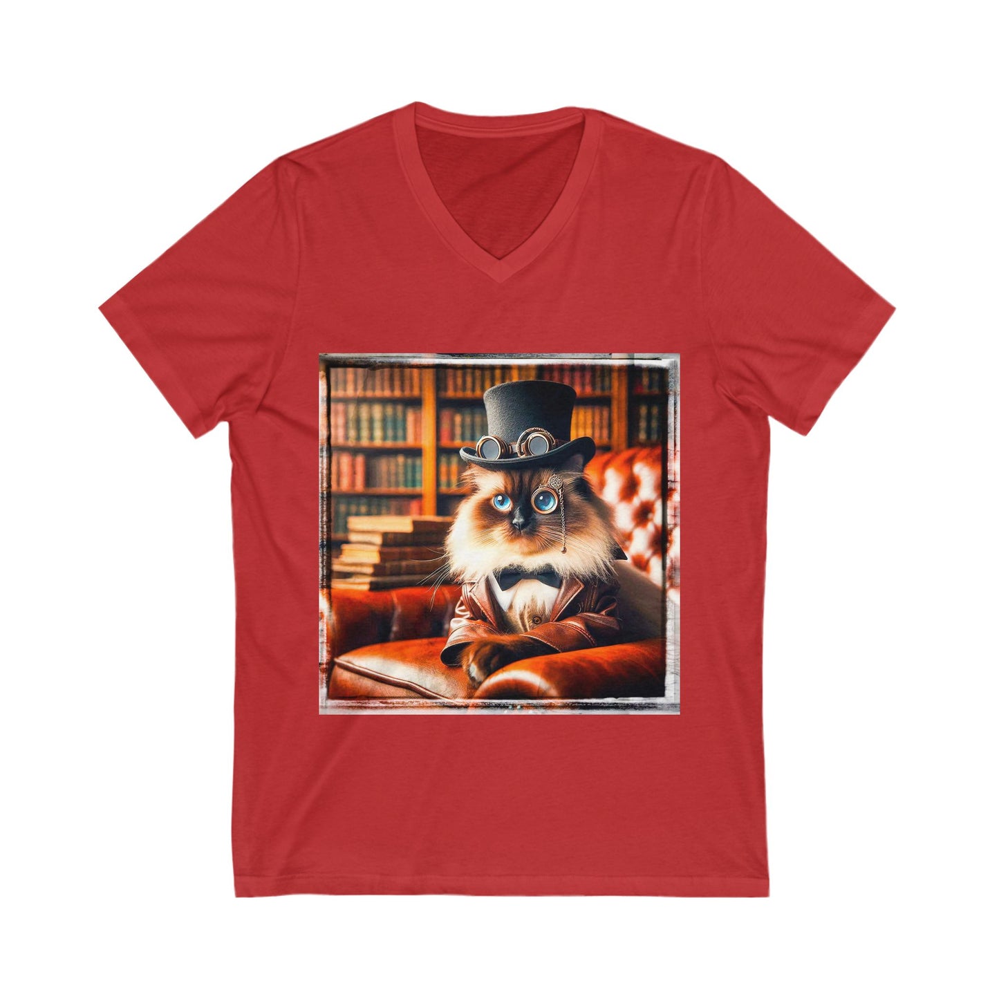 Birman steam punk Jersey Short Sleeve V-Neck Tee