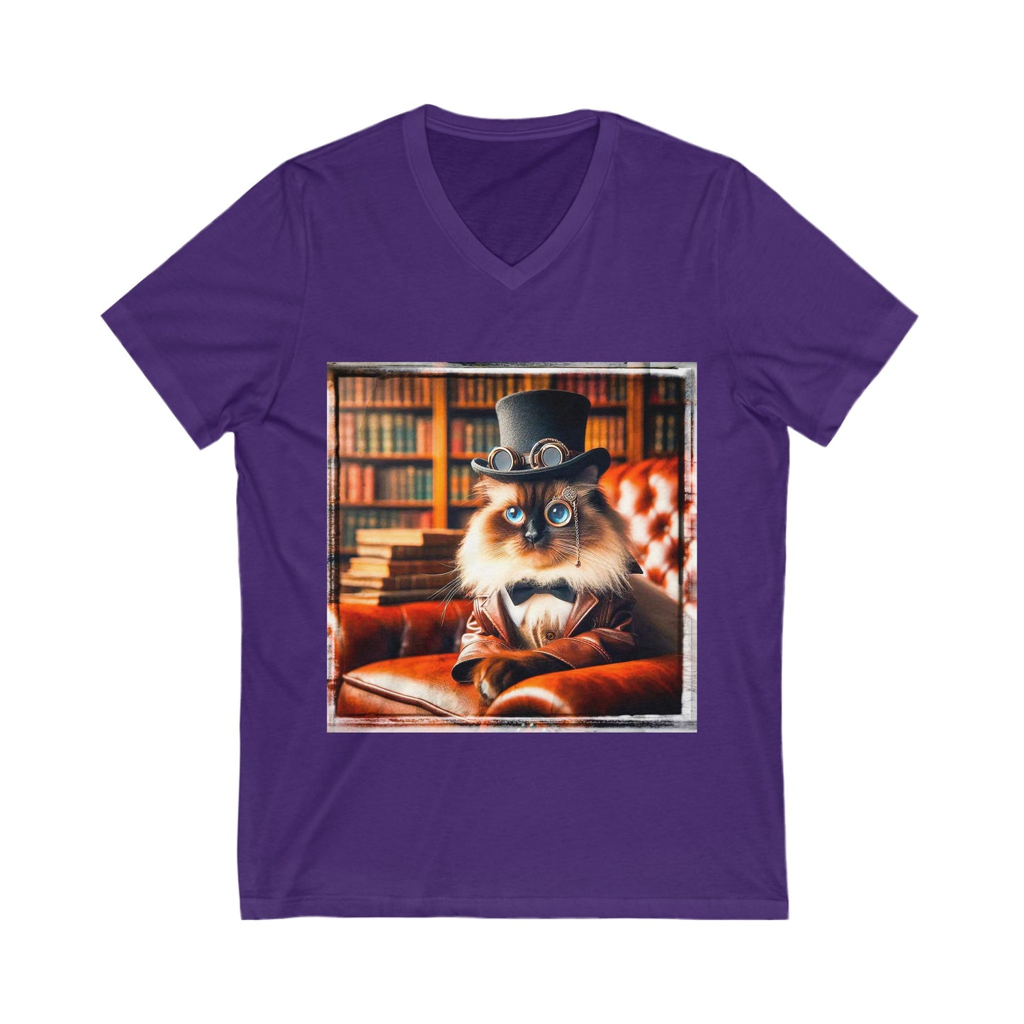 Birman steam punk Jersey Short Sleeve V-Neck Tee