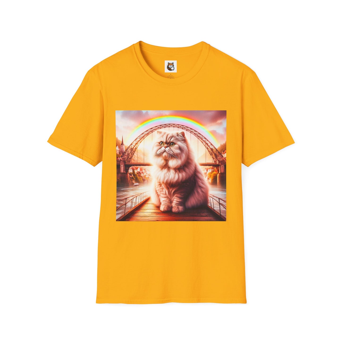 Selkirk Rex Cat T-Shirt rainbow bridge