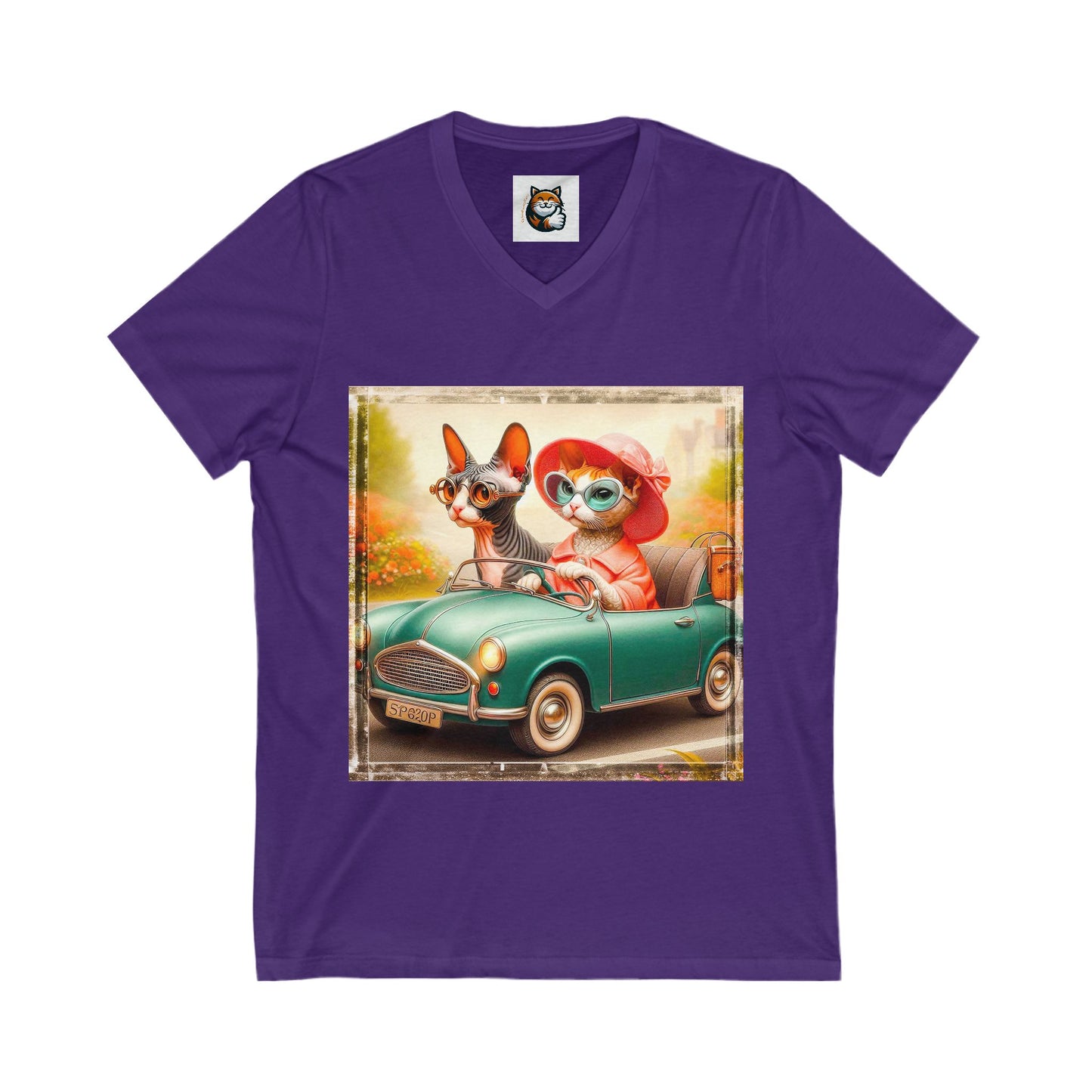 Cornish Rex Cat girlfriends driving V-Neck Tee