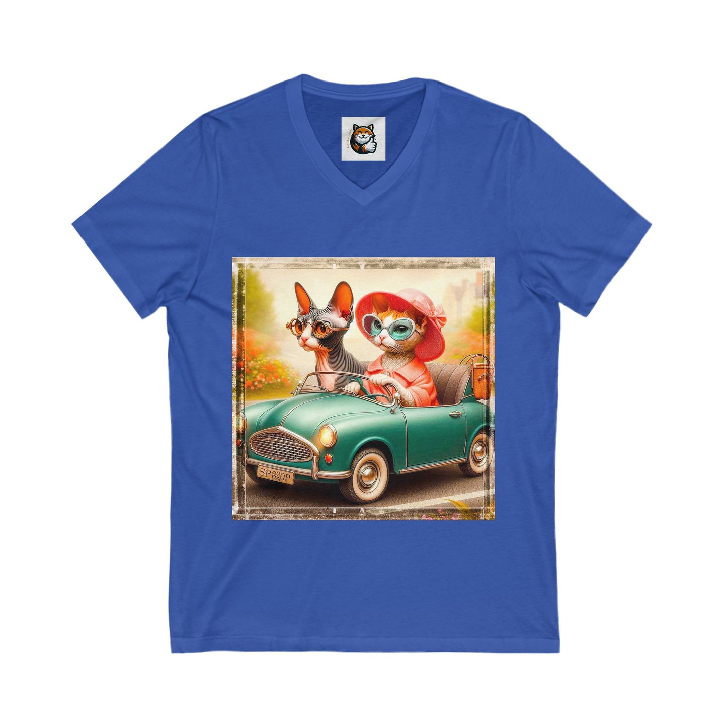 Cornish Rex Cat girlfriends driving V-Neck Tee