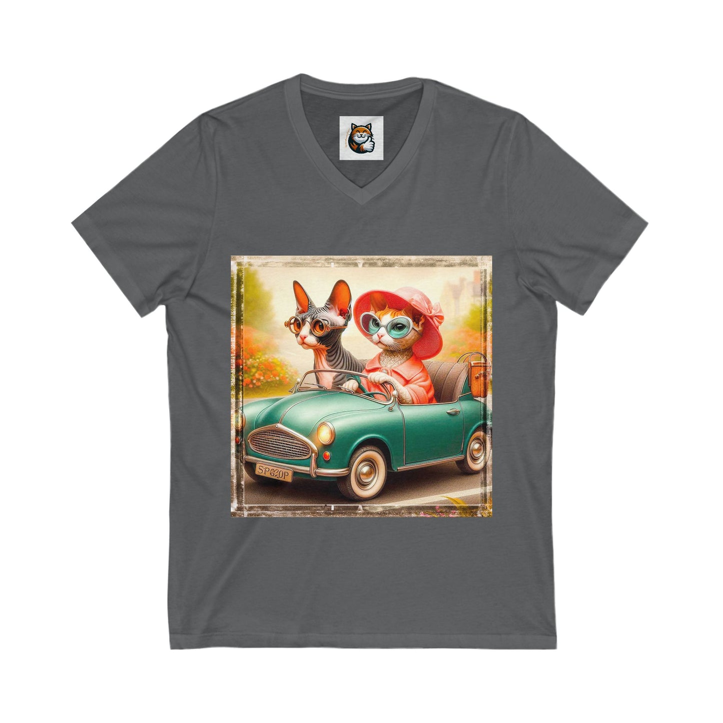 Cornish Rex Cat girlfriends driving V-Neck Tee