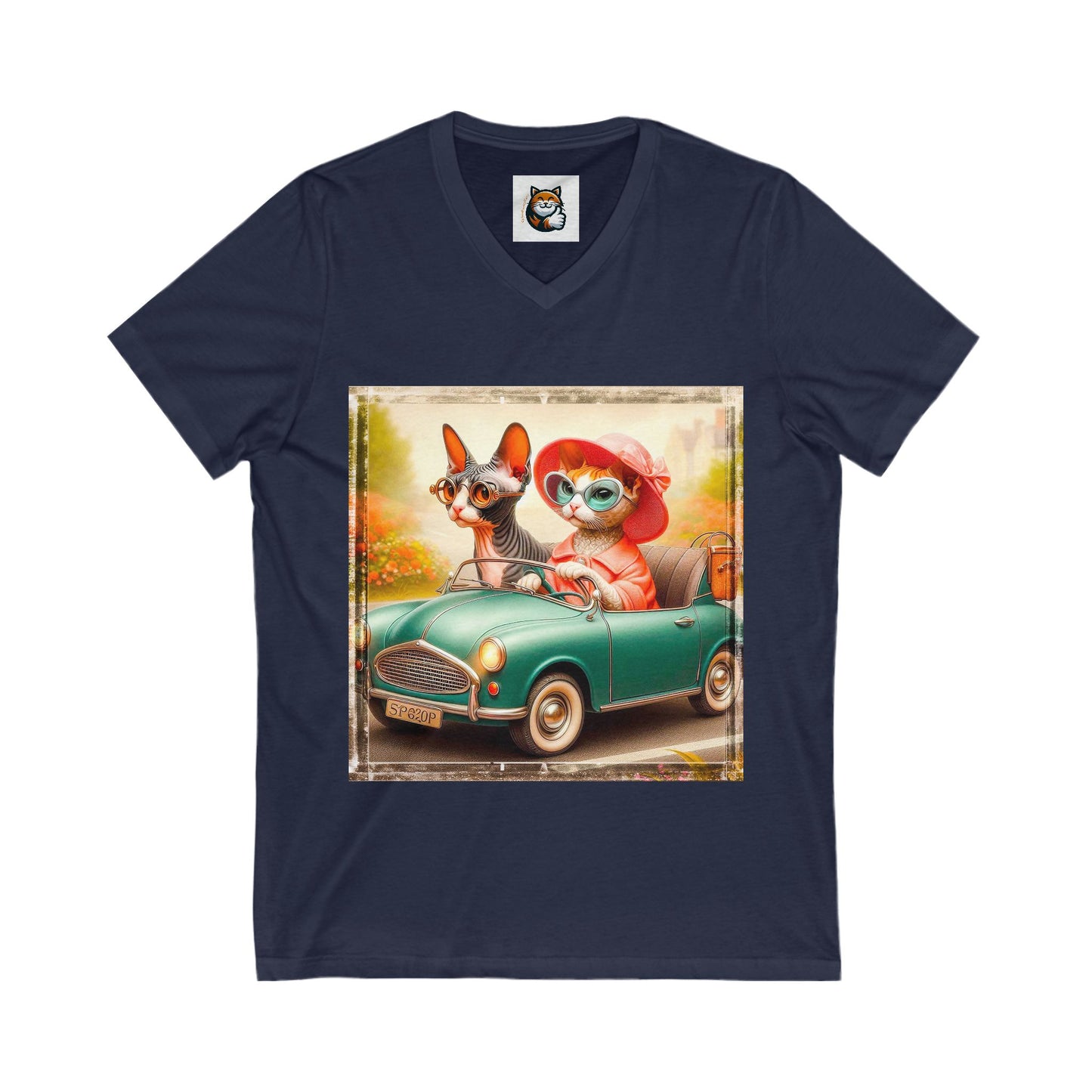 Cornish Rex Cat girlfriends driving V-Neck Tee