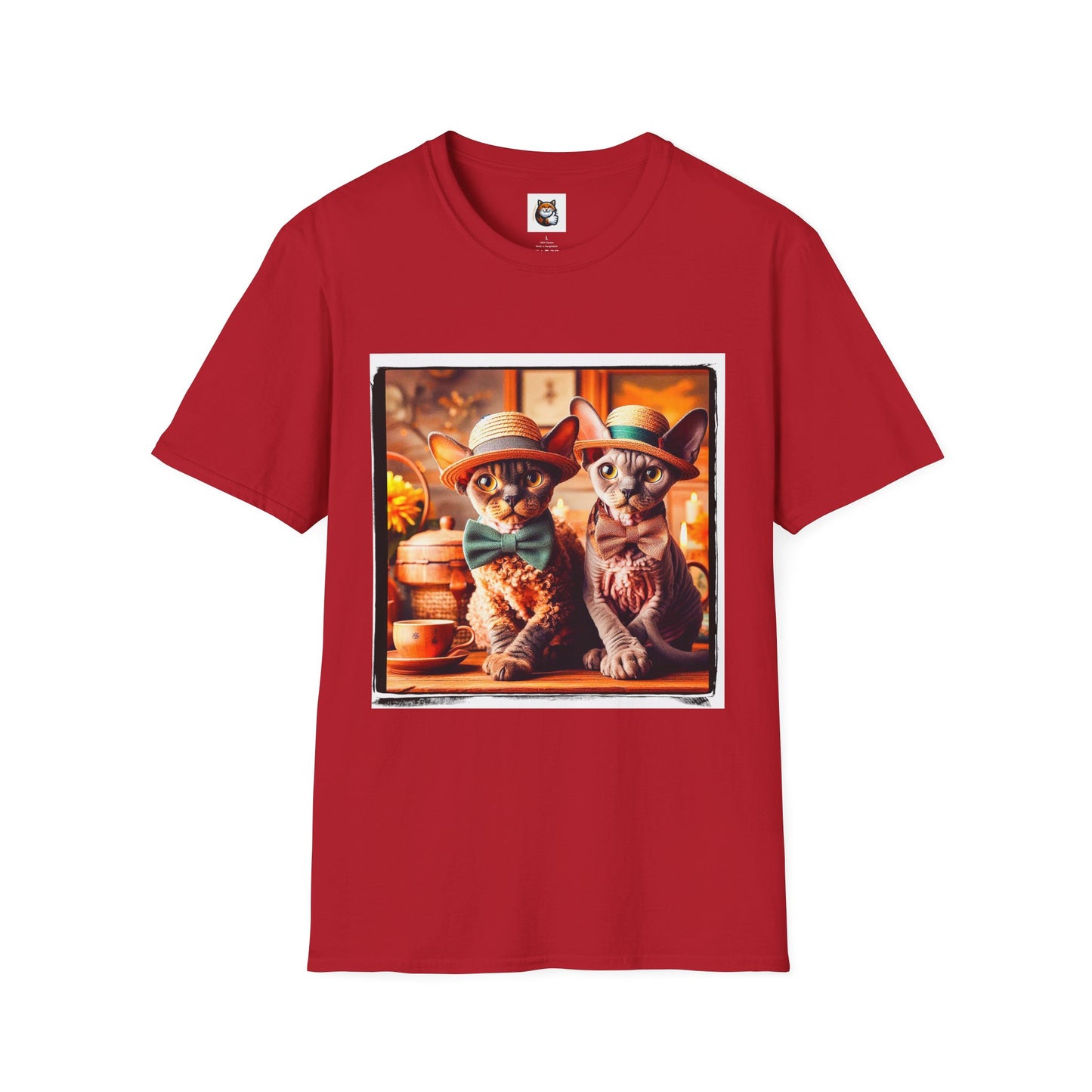 Devon Rex bow and tie Unisex Softstyle T-Shirt