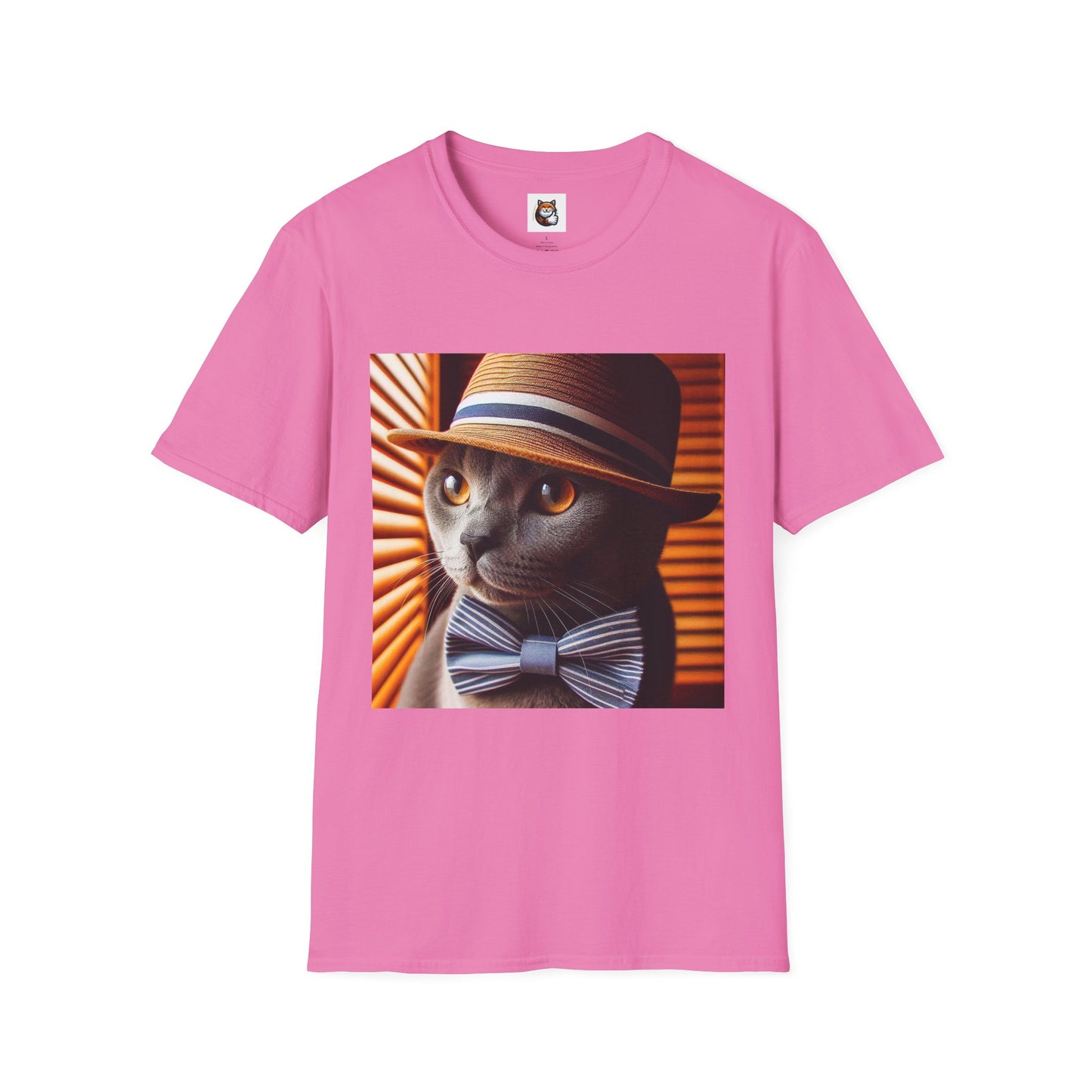 Russian Blue Cat hat and bow tie  T-Shirt
