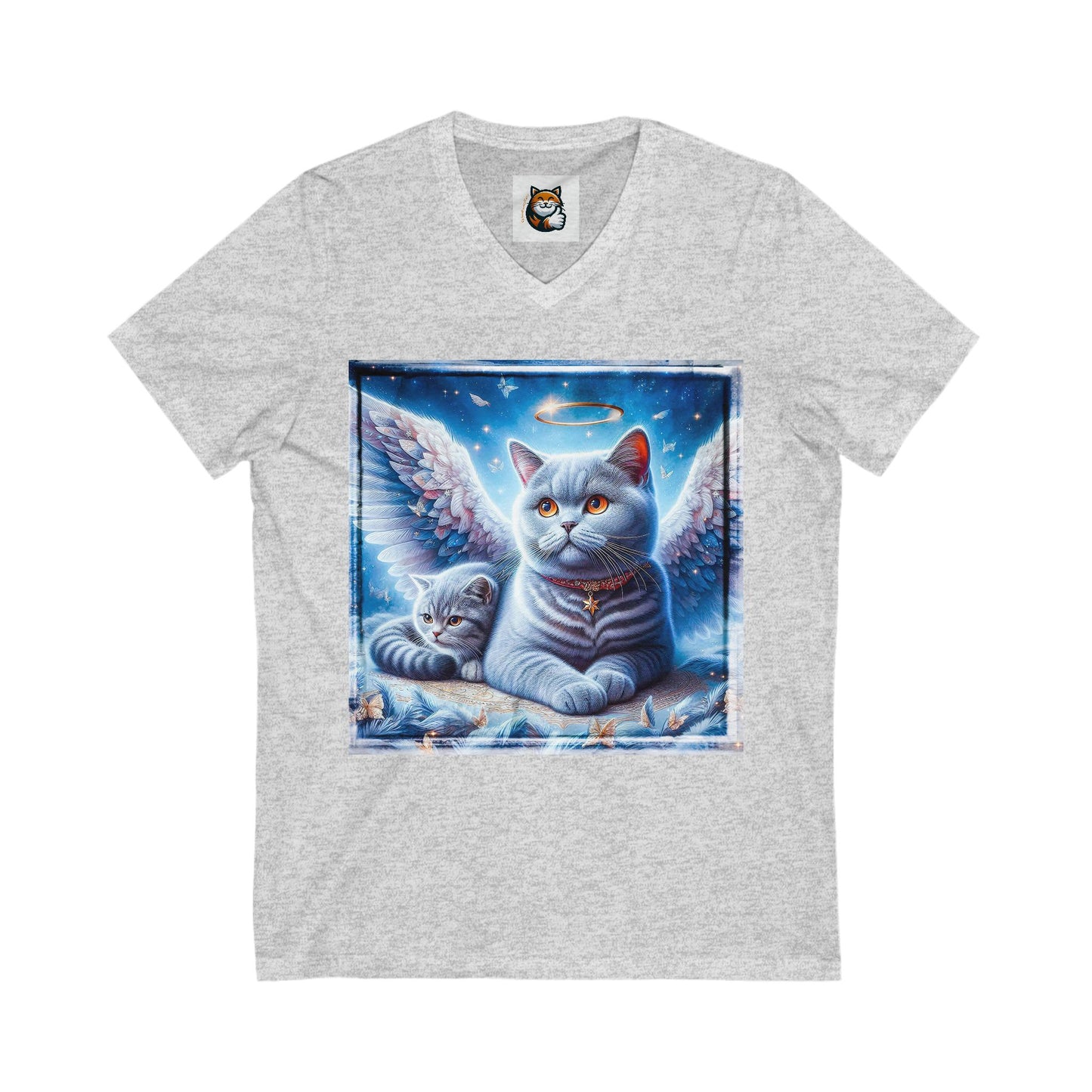 British Shorthair Unisex Jersey Short Sleeve V-Neck Tee