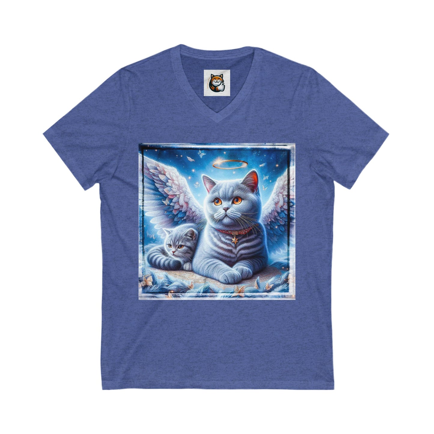 British Shorthair Unisex Jersey Short Sleeve V-Neck Tee