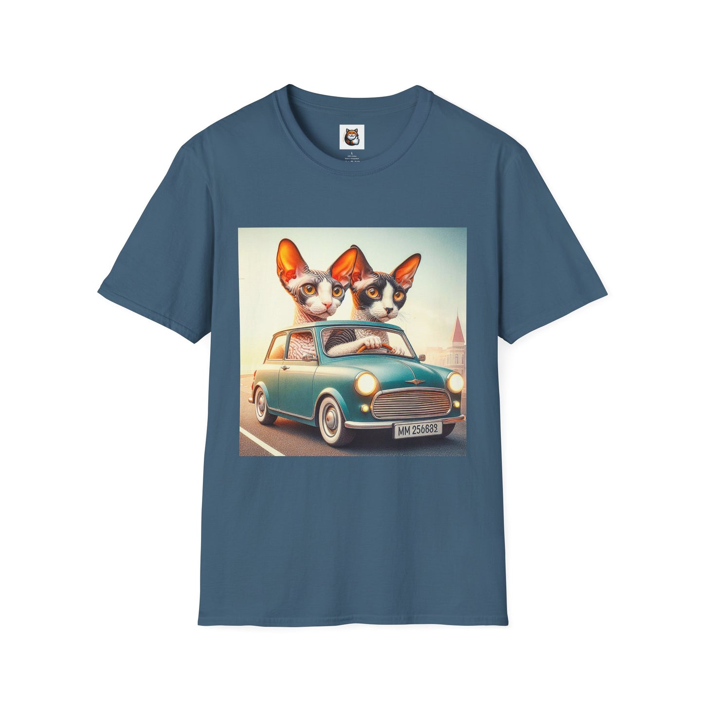 Wacky Cornish Rex Cat tiny car   T-Shirt