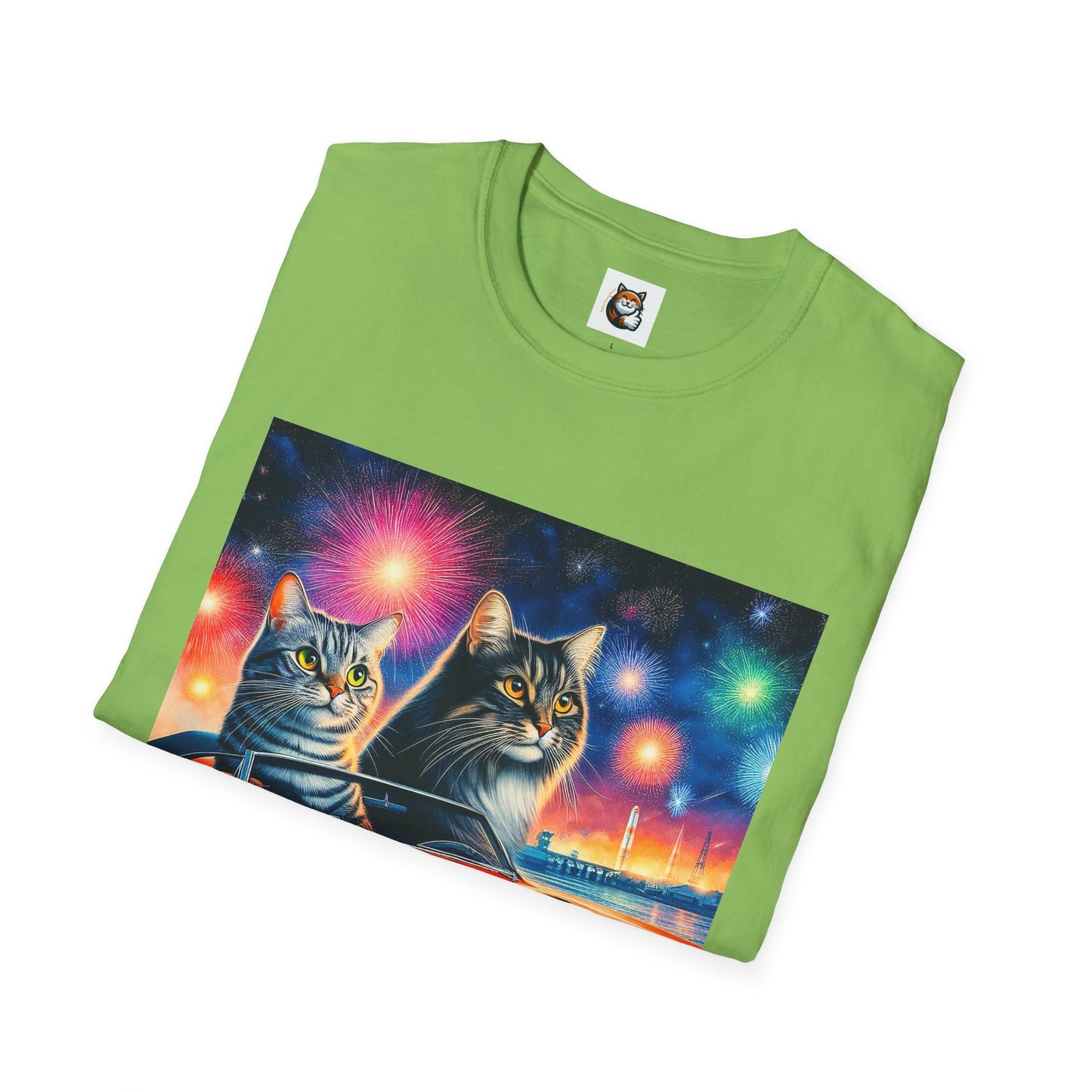 Wacky Domestic Cat Unisex Softstyle T-Shirt