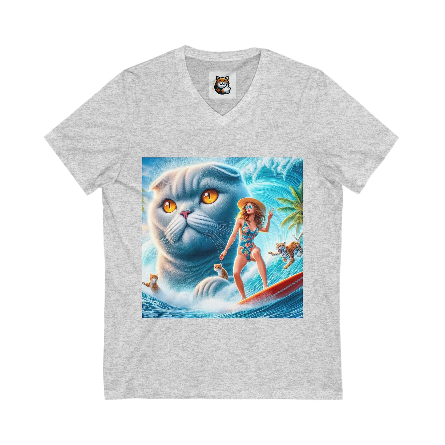 Scottish Fold Cat Surfer girl
