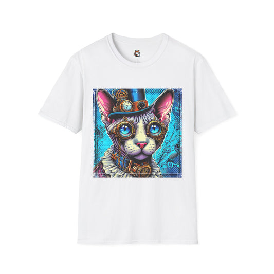 Devon Rex steam punk  Unisex Softstyle T-Shirt