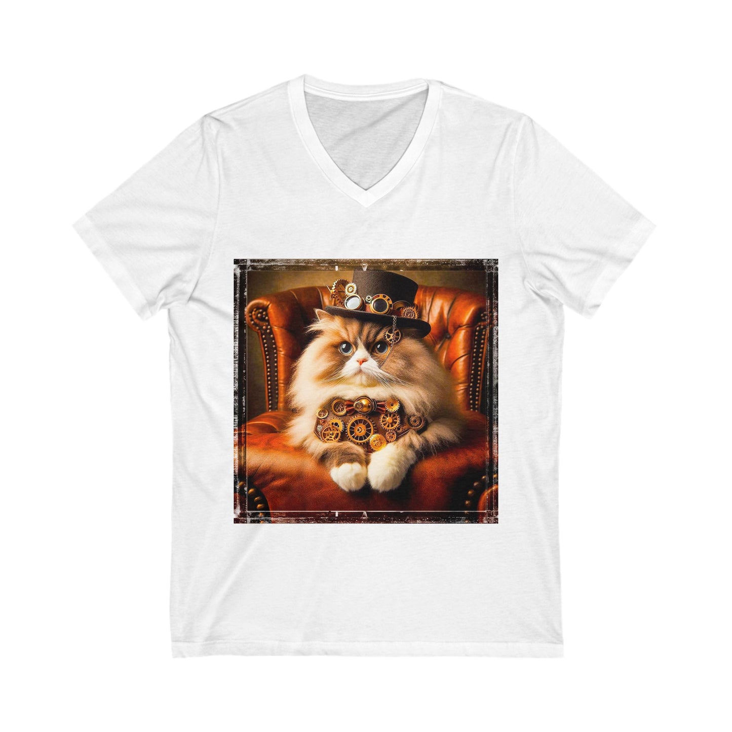 Ragdoll Cat Unisex Jersey Short Sleeve V-Neck Tee