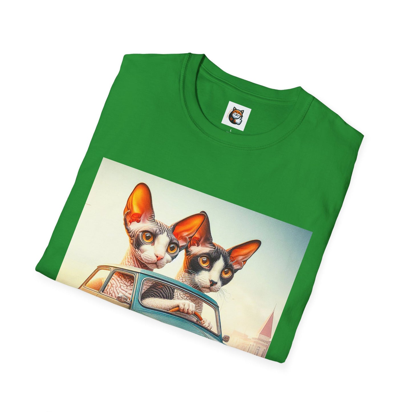 Wacky Cornish Rex Cat tiny car   T-Shirt