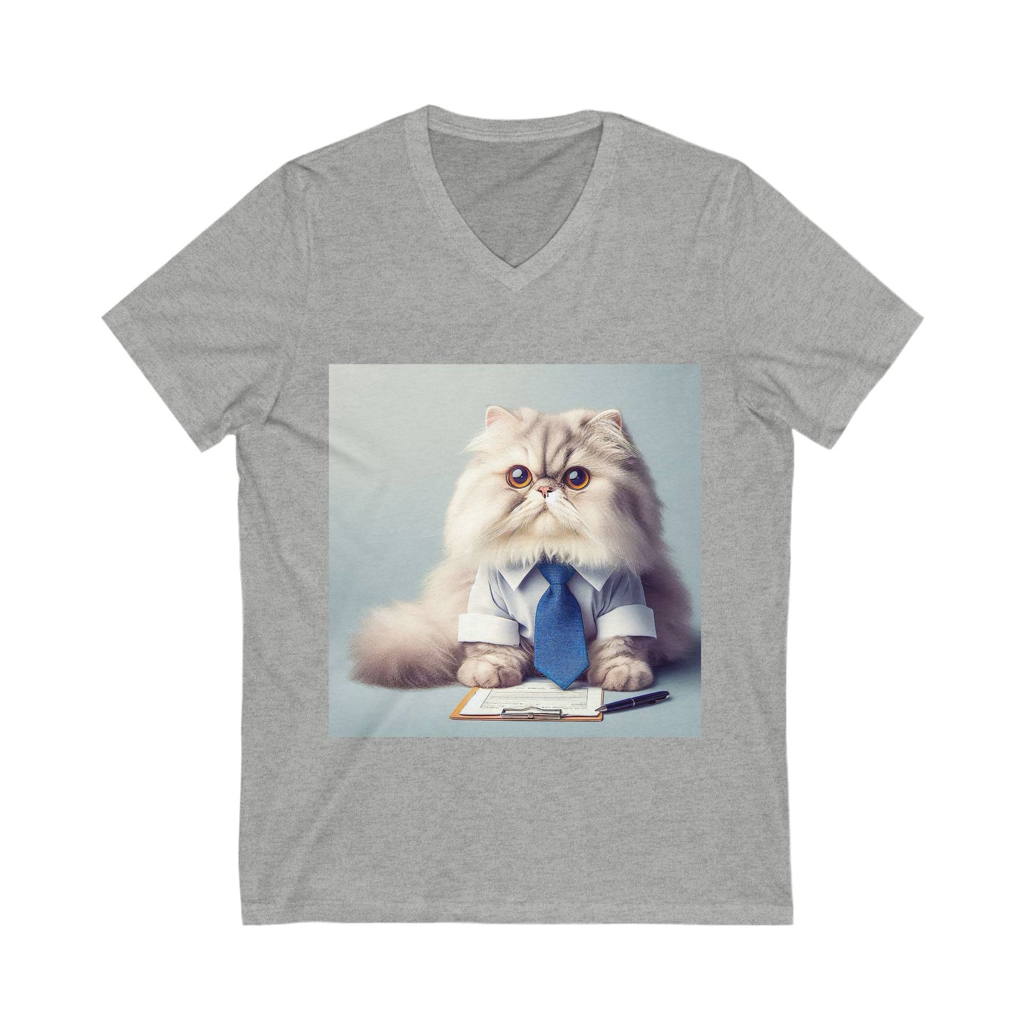 Persian Cat Unisex Jersey Short Sleeve V-Neck Tee