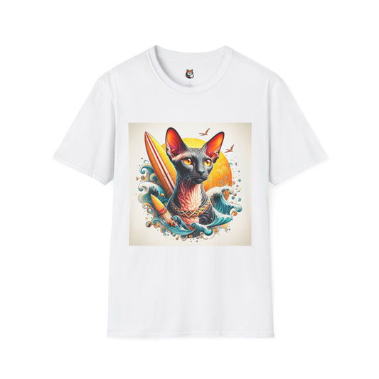 Cornish Rex Cat surfer  T-Shirt