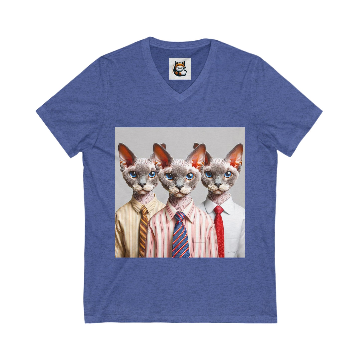 Devon Rex working professionals Unisex Jersey Short Sleeve V-Neck Tee