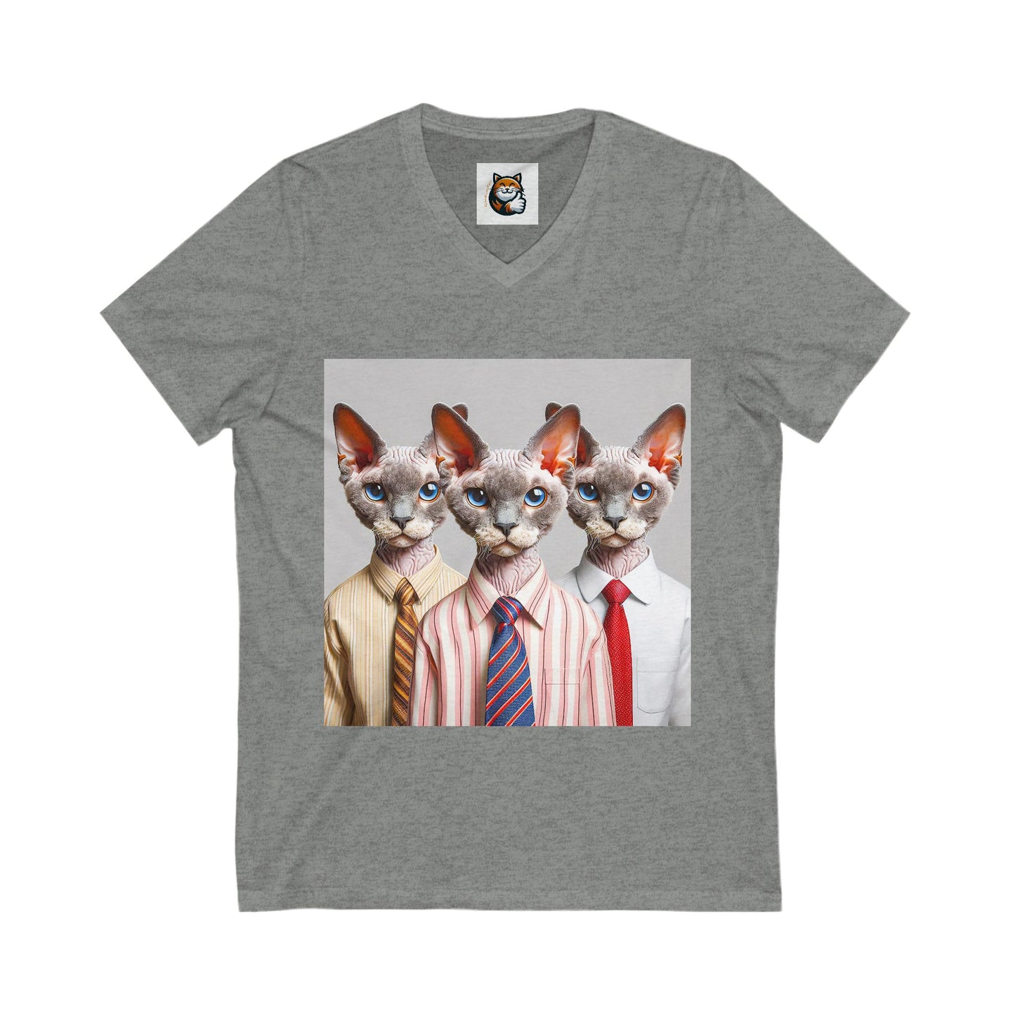 Devon Rex working professionals Unisex Jersey Short Sleeve V-Neck Tee