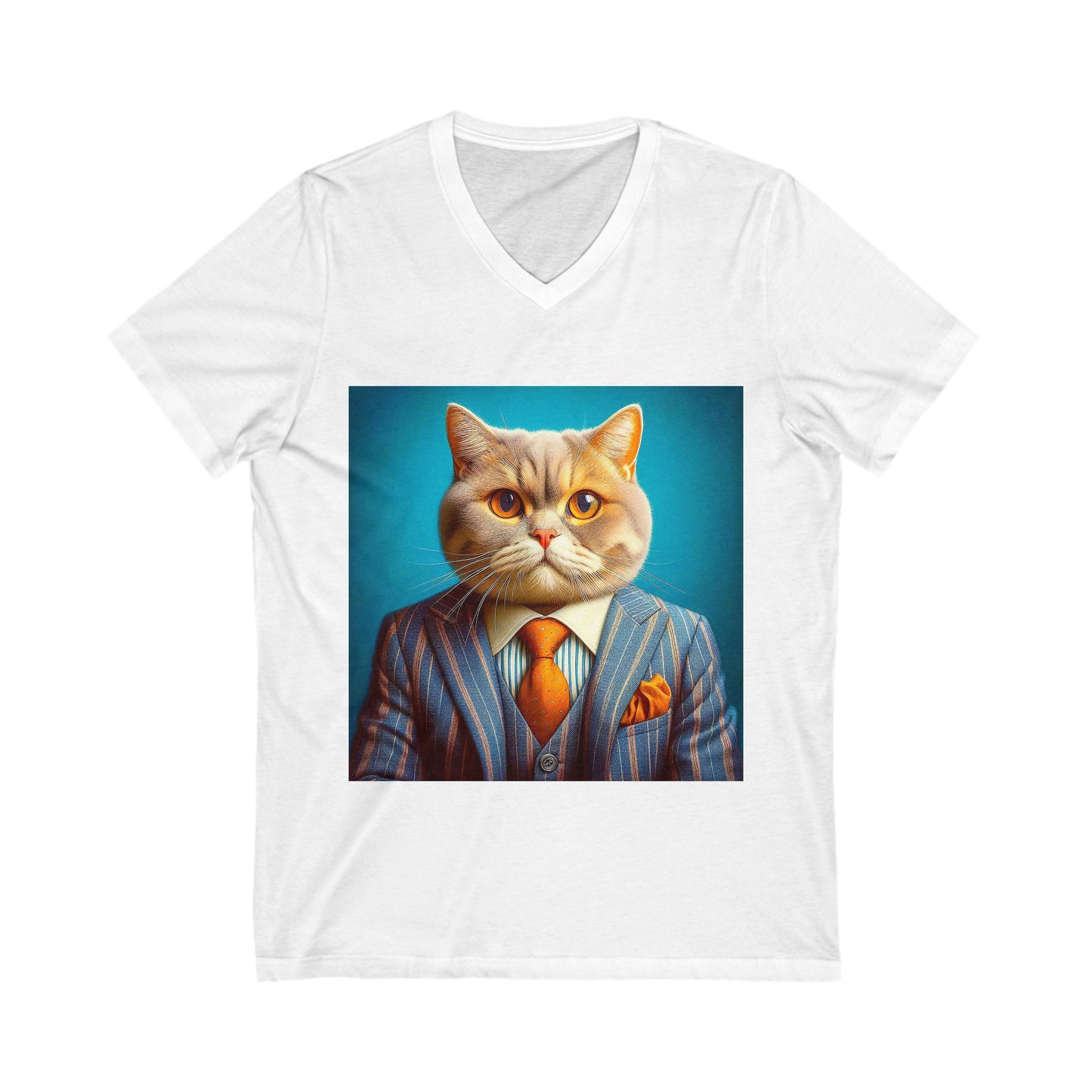 Domestic Cat Unisex Jersey Short Sleeve V-Neck Tee