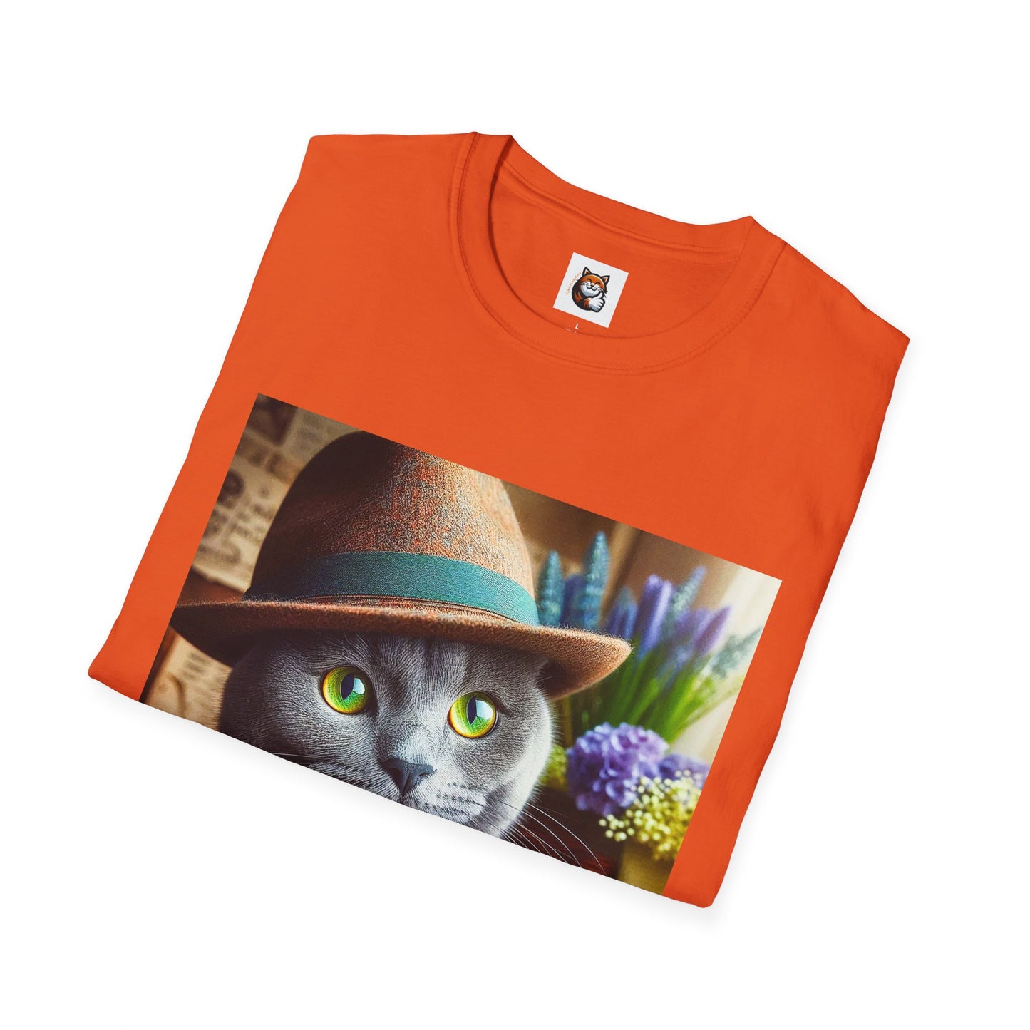 Russian Blue Cat hat and bow tie T-Shirt