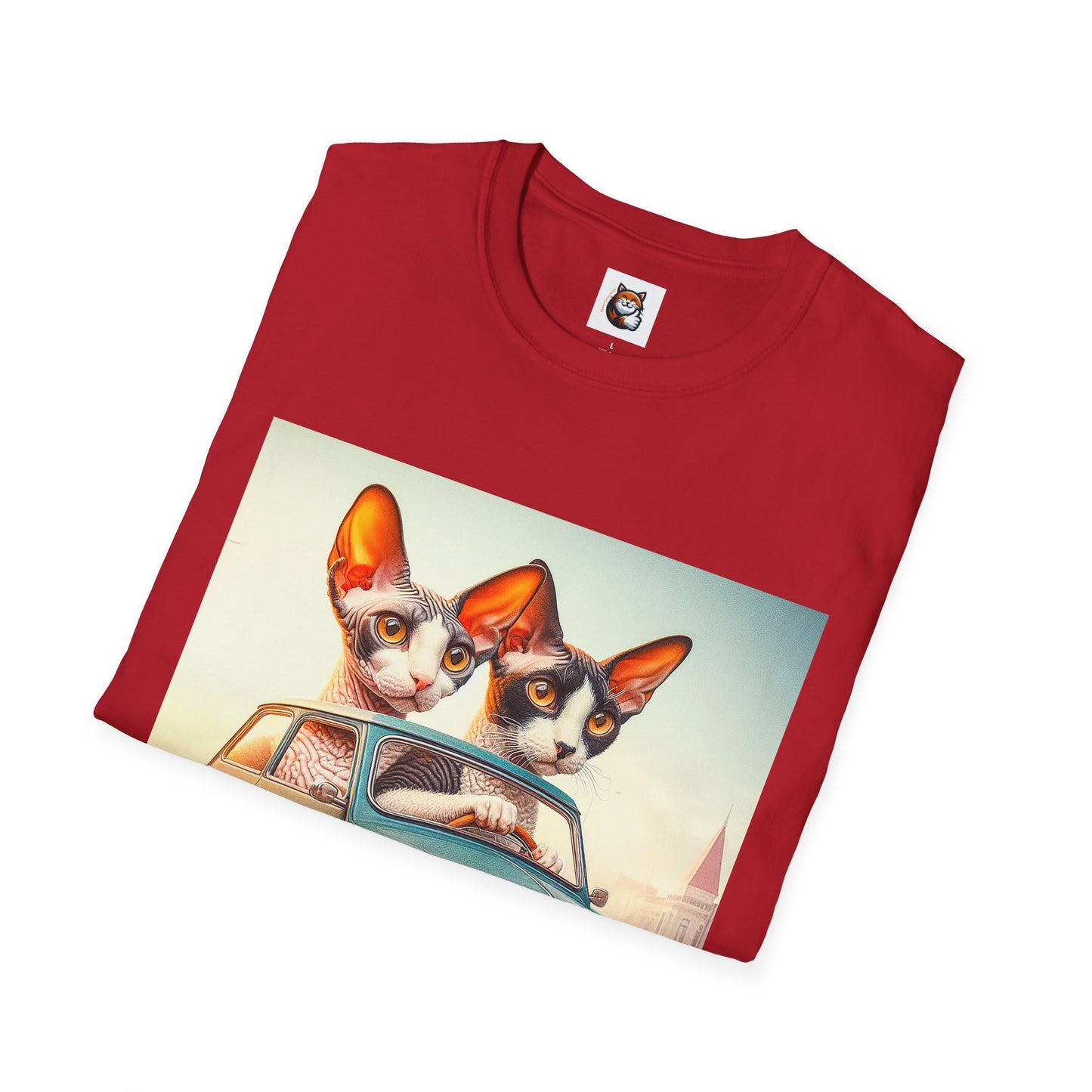 Wacky Cornish Rex Cat tiny car   T-Shirt