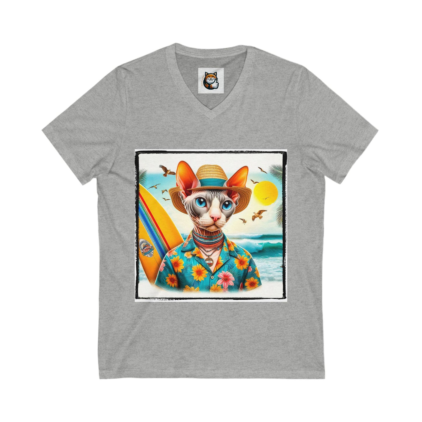 Cornish Rex Cat beach babe Neck Tee