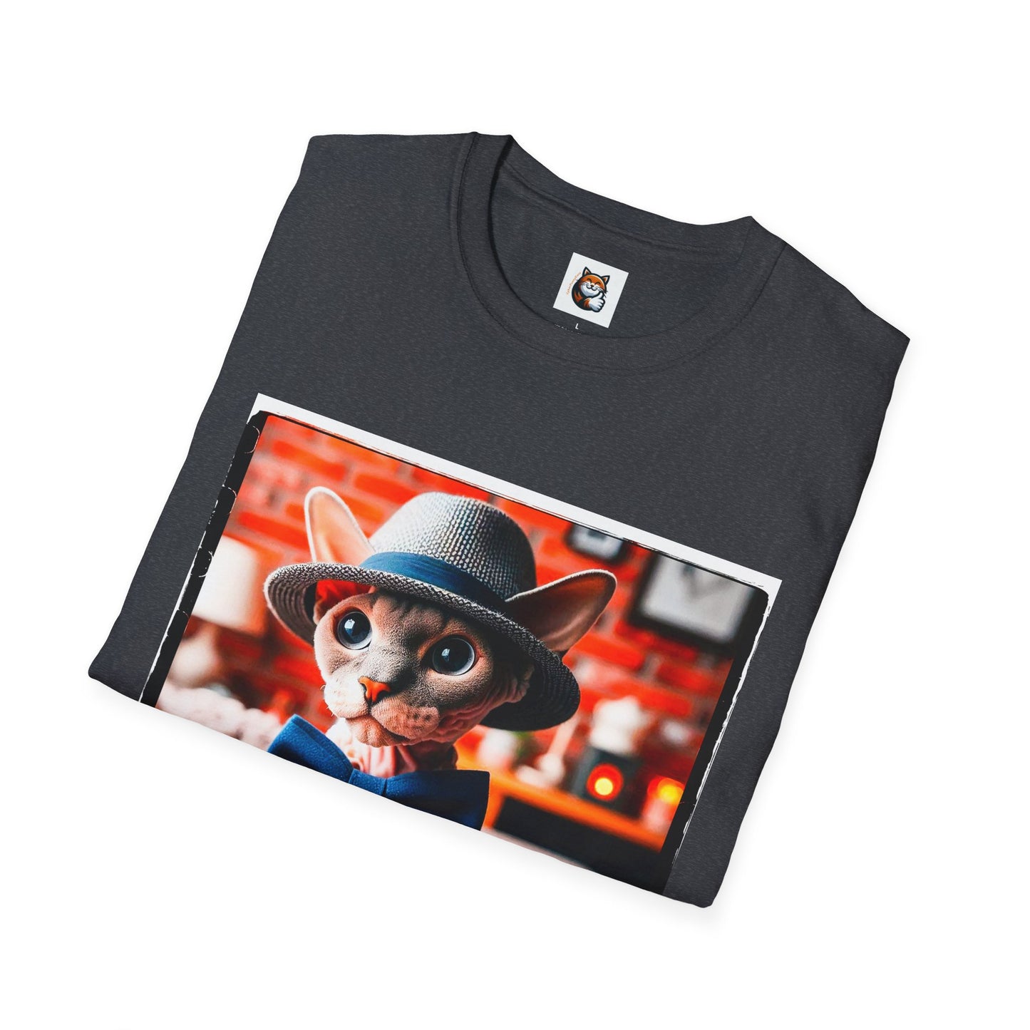 Devon Rex Cat hat and tie Softstyle T-Shirt