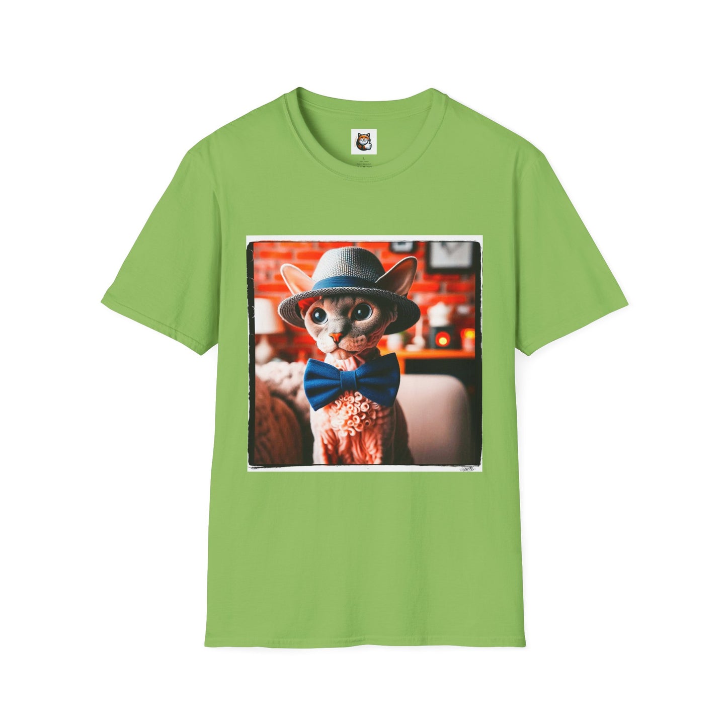 Devon Rex Cat hat and tie Softstyle T-Shirt