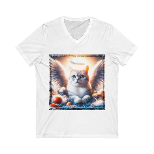 Domestic Cat Unisex Jersey Short Sleeve V-Neck Tee