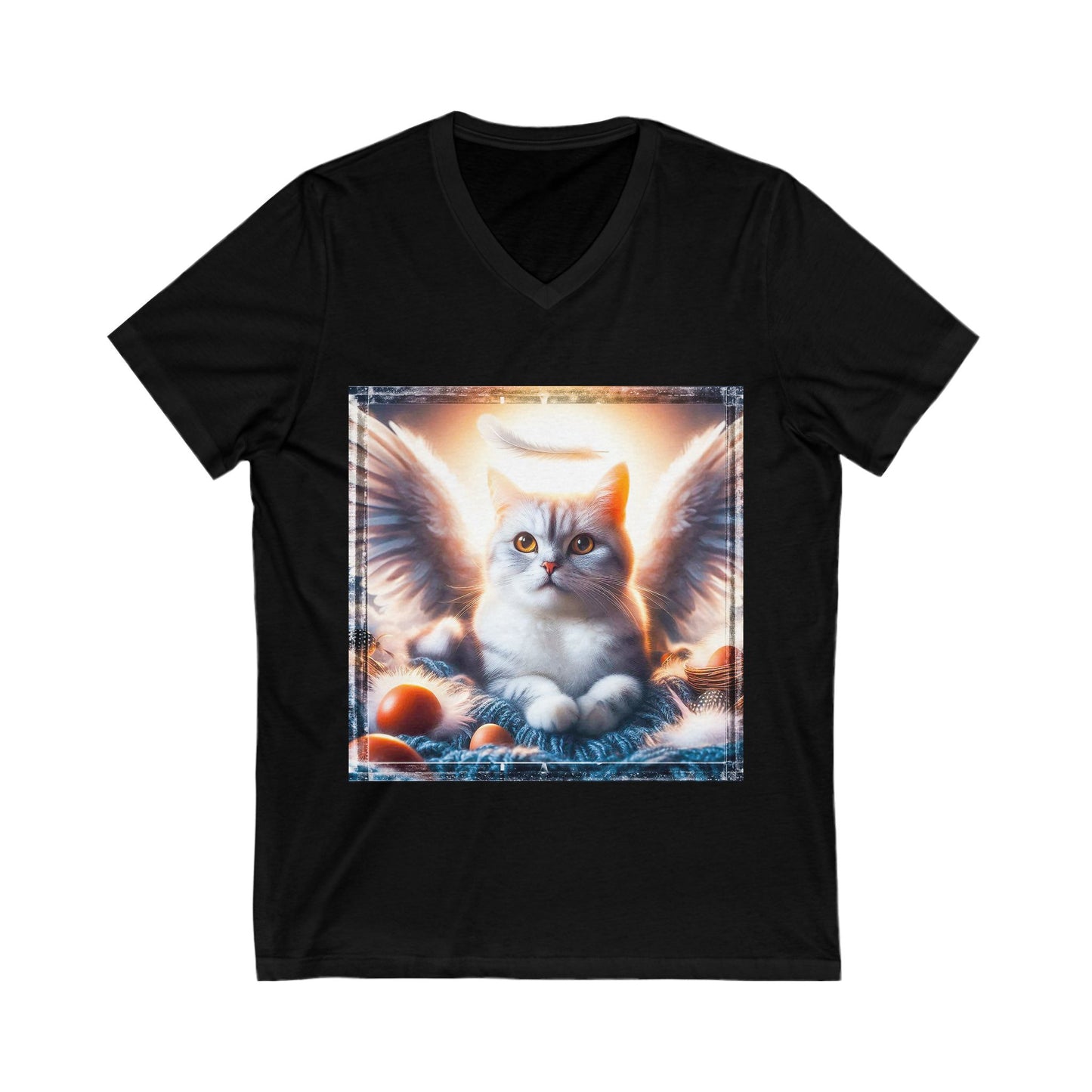 Domestic Cat Unisex Jersey Short Sleeve V-Neck Tee