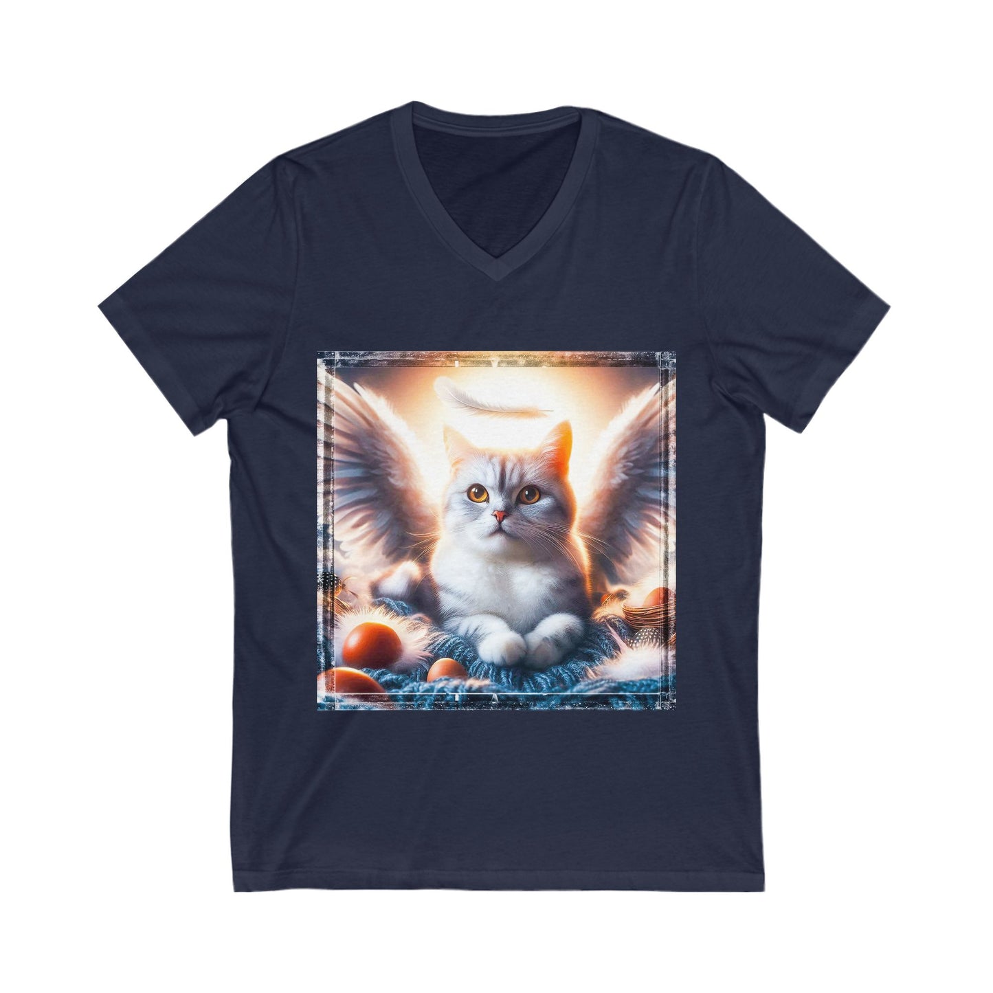 Domestic Cat Unisex Jersey Short Sleeve V-Neck Tee