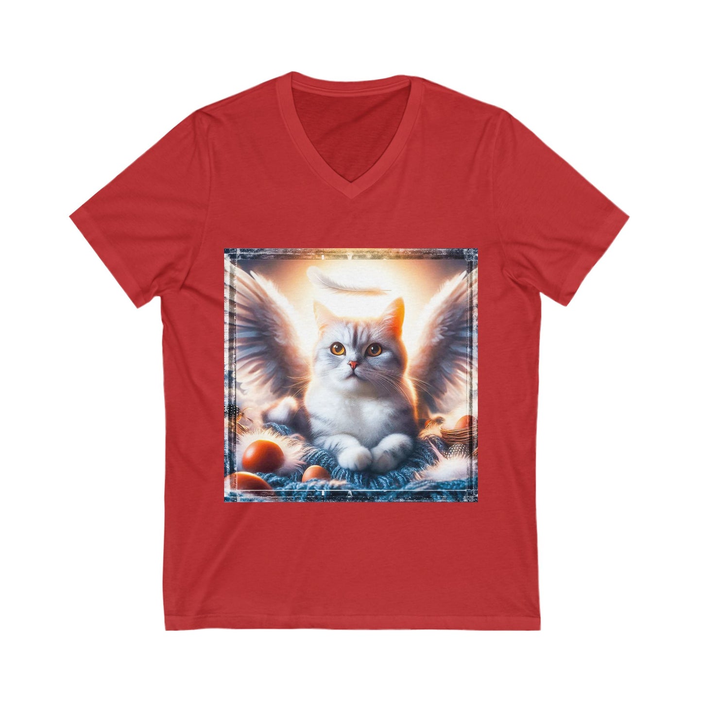 Domestic Cat Unisex Jersey Short Sleeve V-Neck Tee