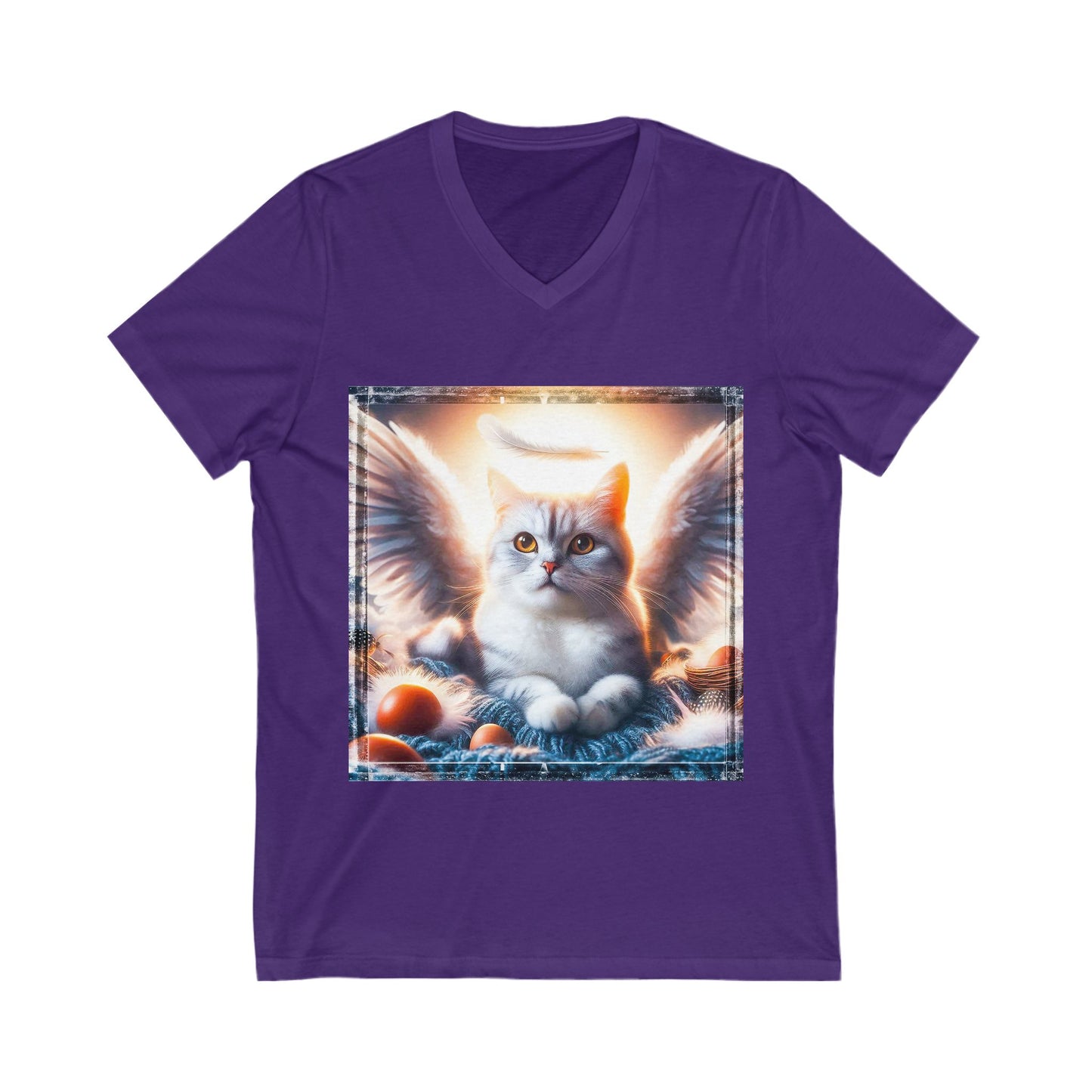 Domestic Cat Unisex Jersey Short Sleeve V-Neck Tee