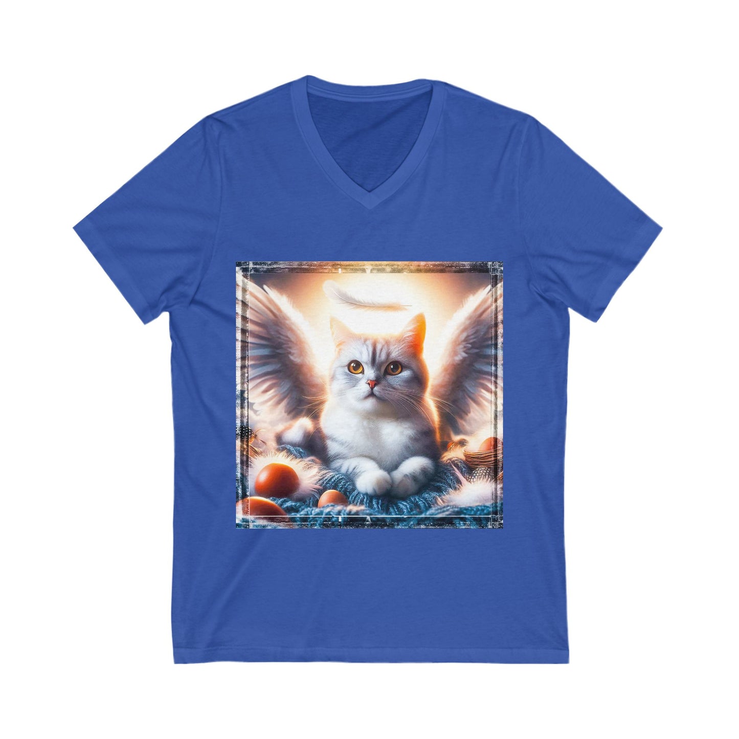 Domestic Cat Unisex Jersey Short Sleeve V-Neck Tee