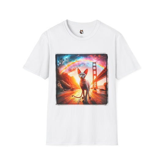 Cornish Rex Cat rainbow sunset T-Shirt