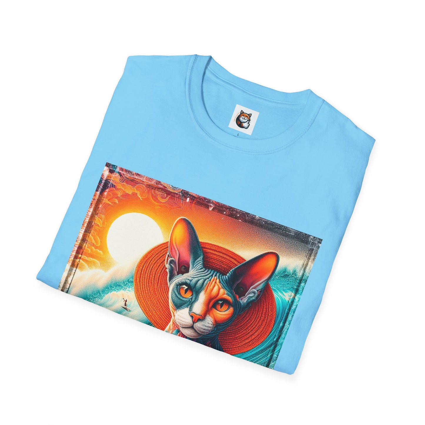 Devon Rex Cat hawaiian surfer Softstyle T-Shirt