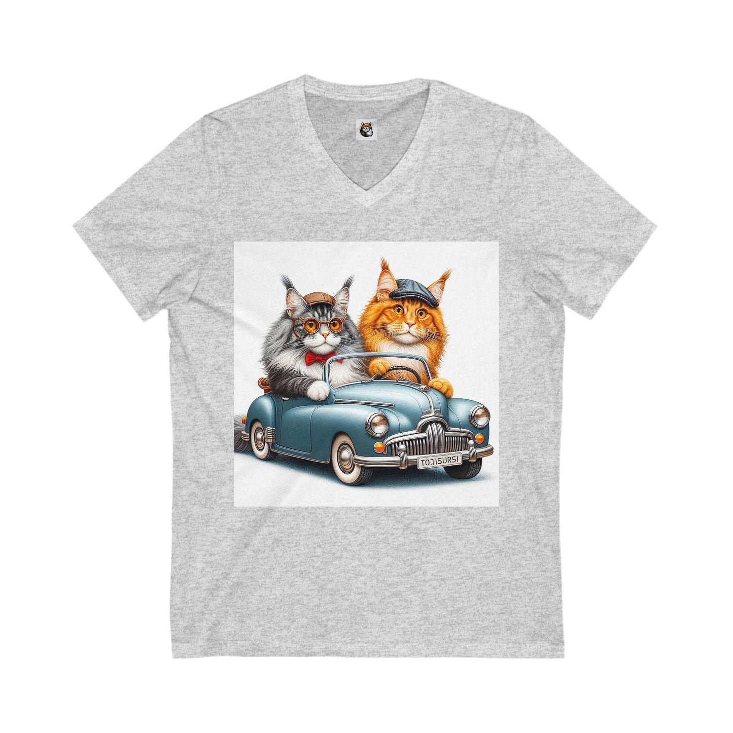 Wacky Maine Coon Unisex Jersey Short Sleeve V-Neck Tee