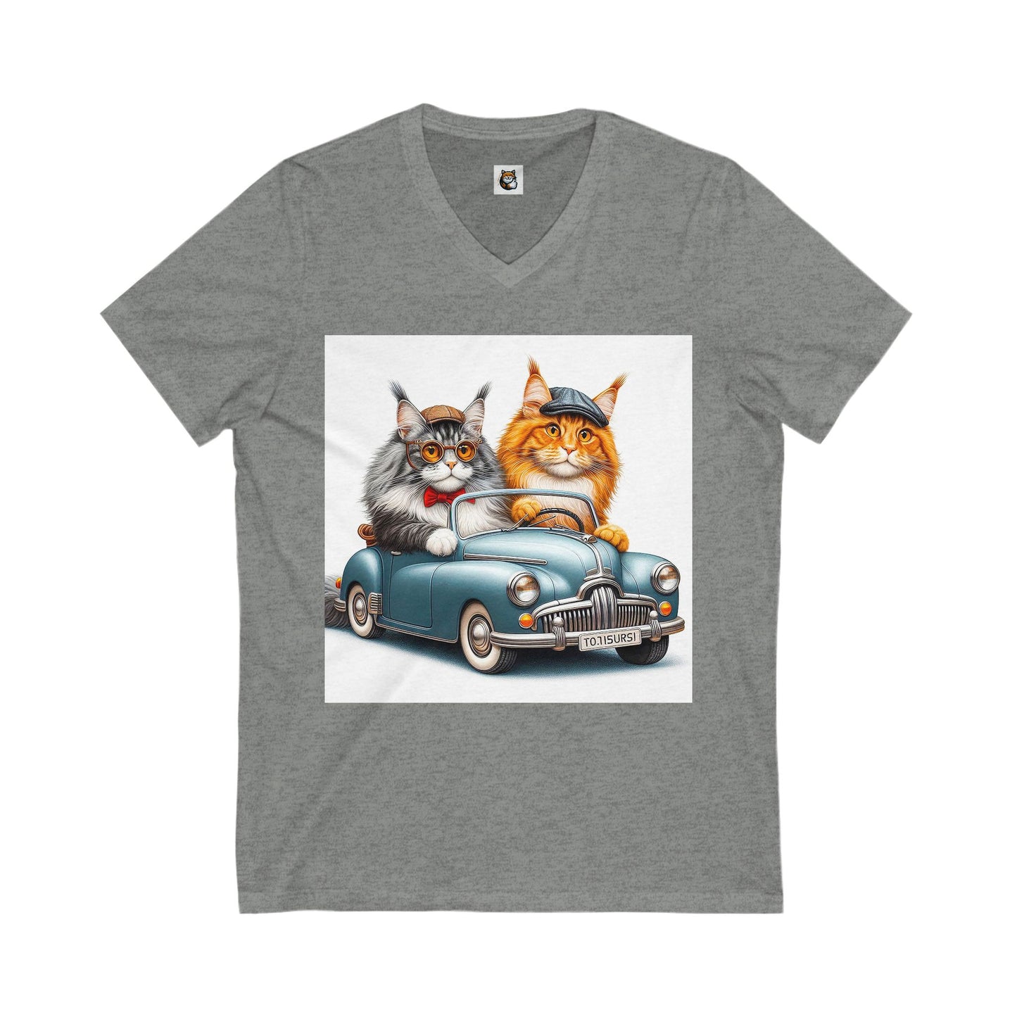Wacky Maine Coon Unisex Jersey Short Sleeve V-Neck Tee