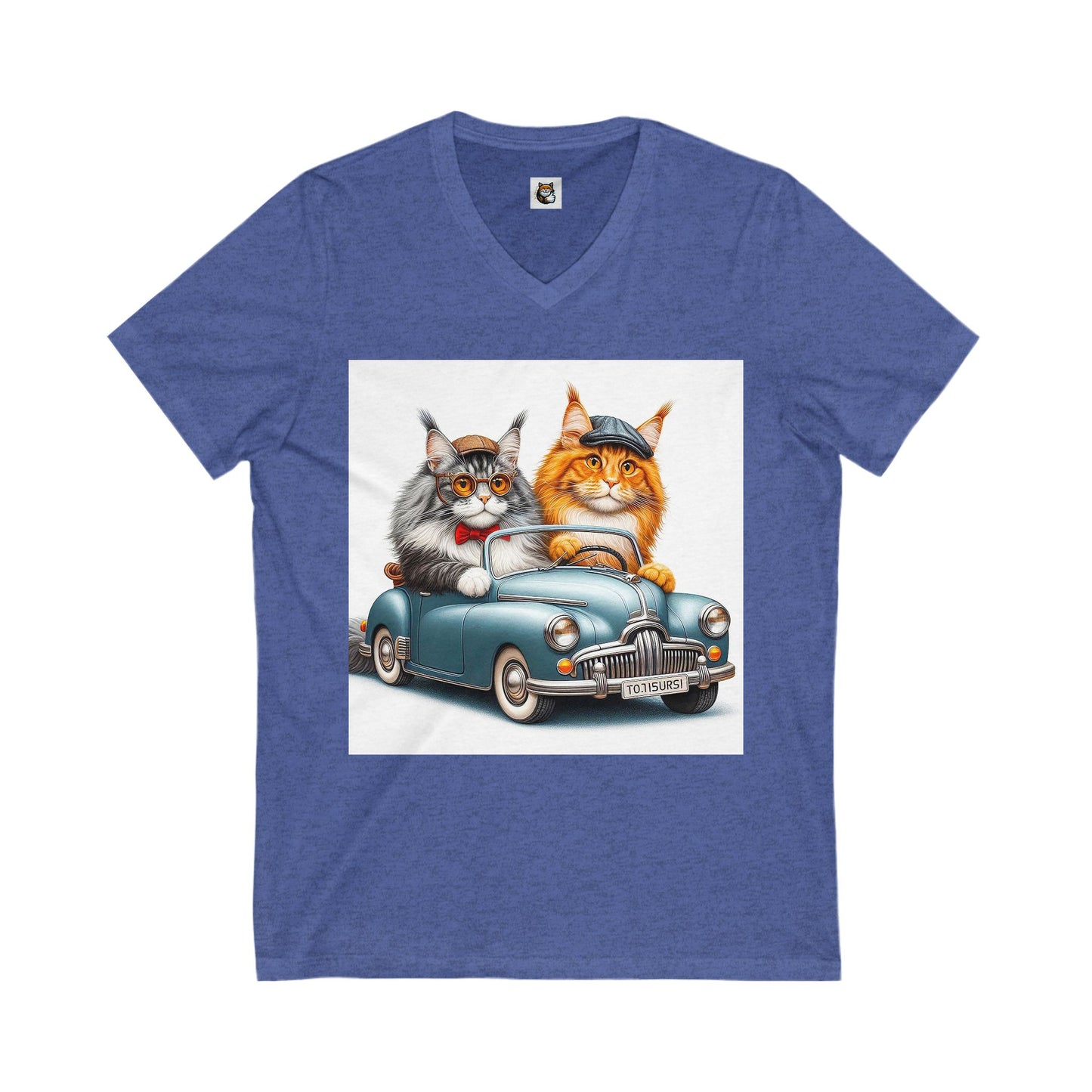 Wacky Maine Coon Unisex Jersey Short Sleeve V-Neck Tee