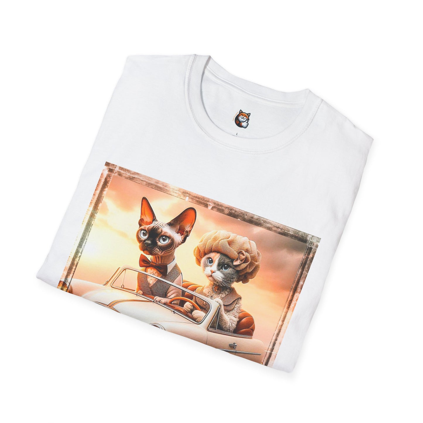 Wacky  Devon Rex pretty sunset  Unisex Softstyle T-Shirt