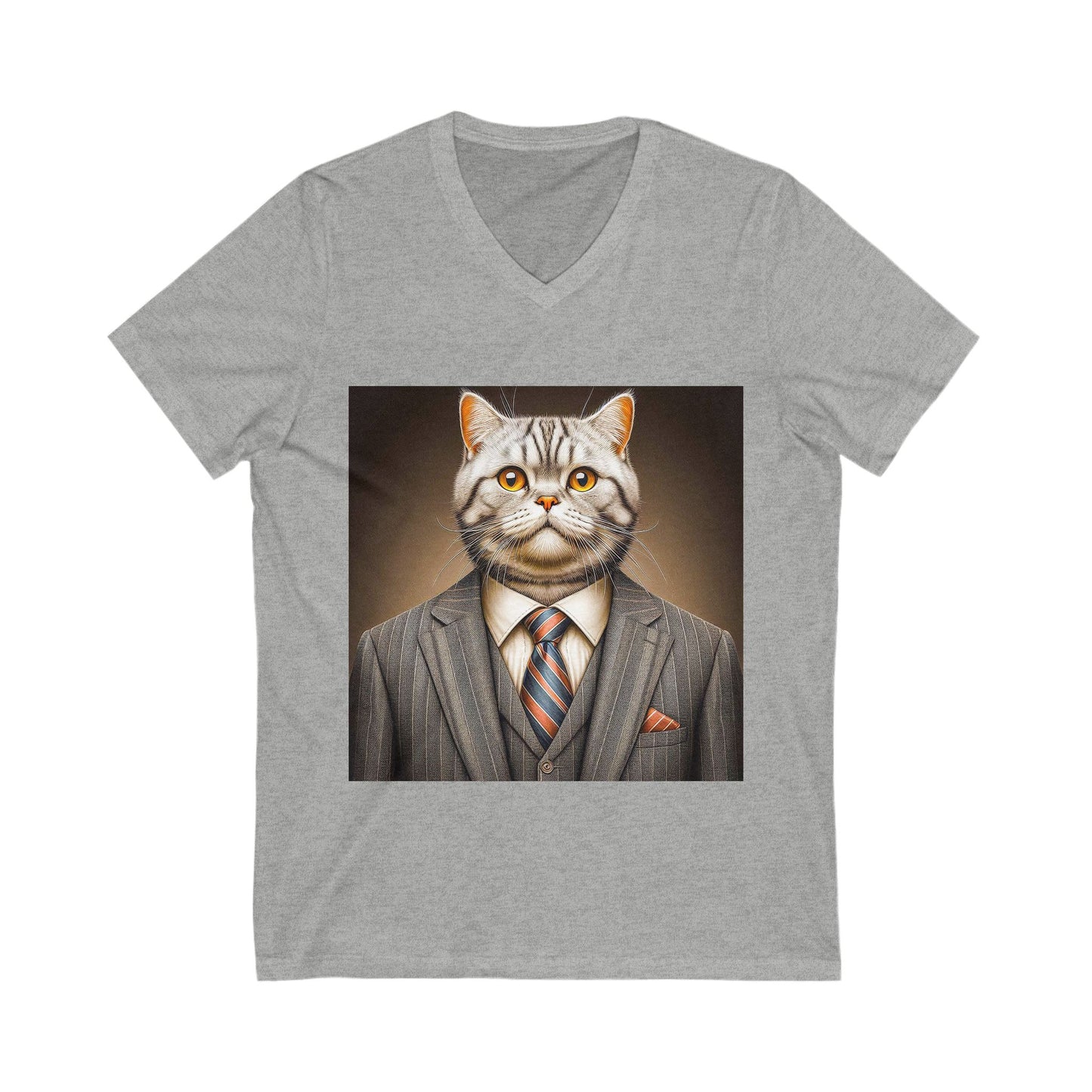 American Shorthair business professionals Jersey Short Sleeve V-Neck Tee