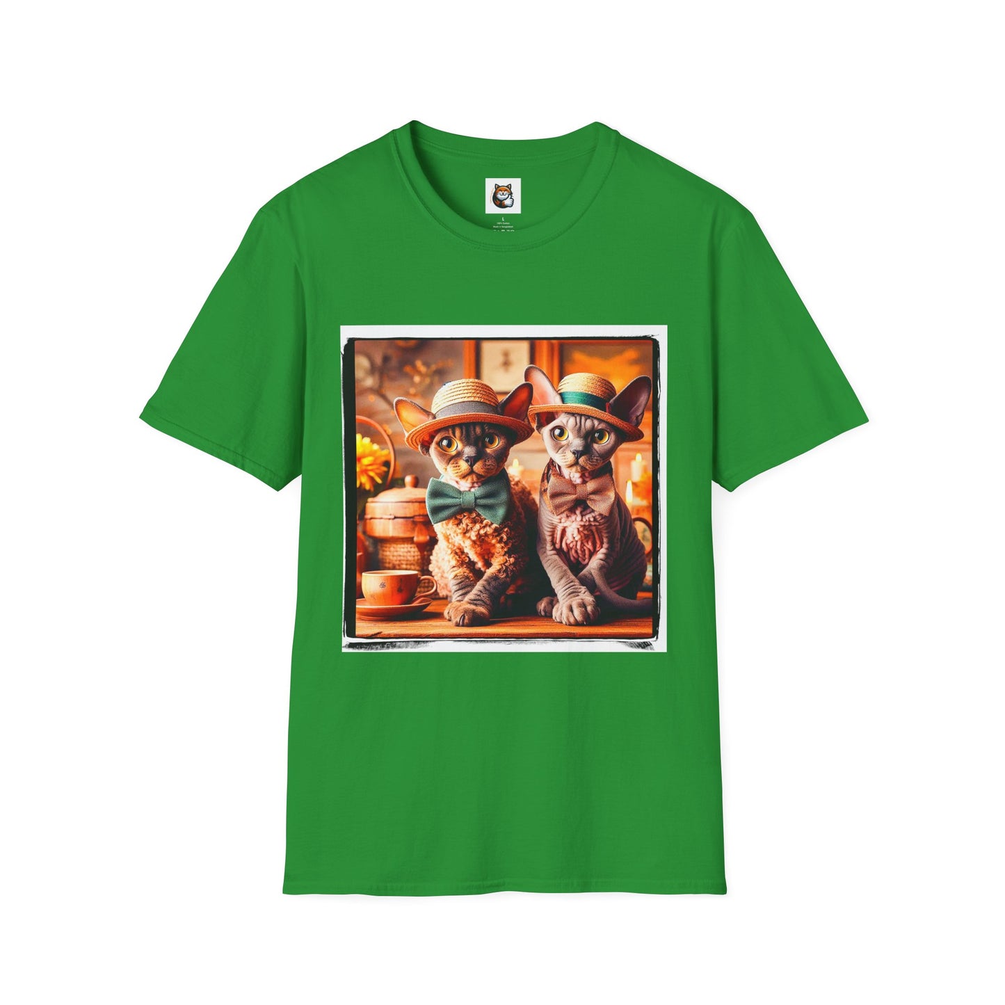 Devon Rex bow and tie Unisex Softstyle T-Shirt