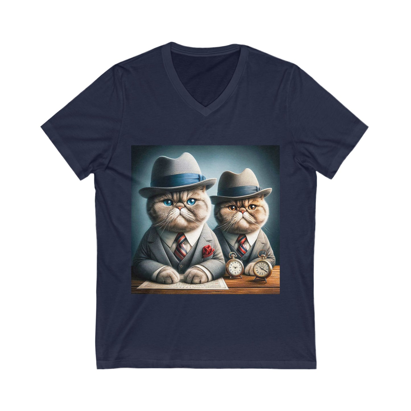 Exotic Shorthair Cat Unisex Jersey Short Sleeve V-Neck Tee
