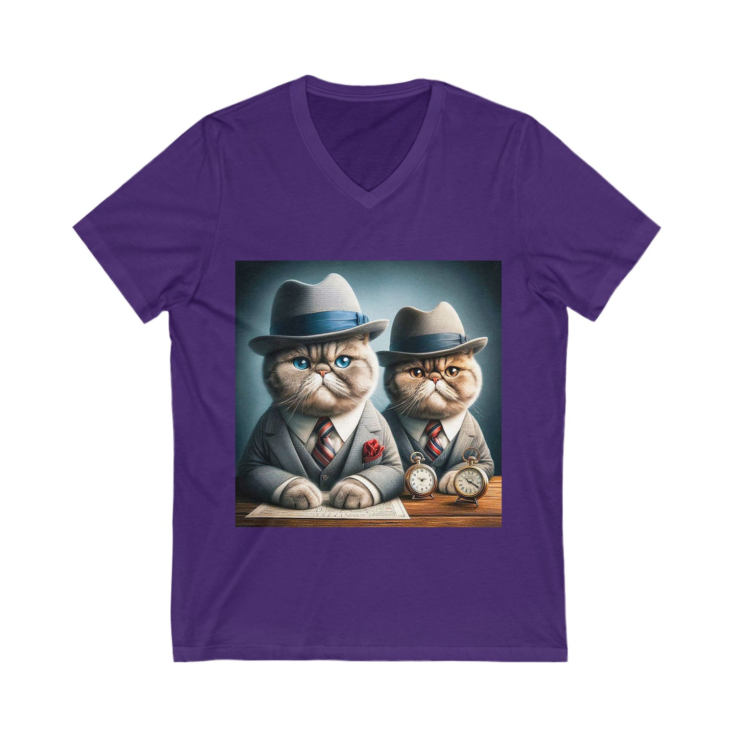 Exotic Shorthair Cat Unisex Jersey Short Sleeve V-Neck Tee